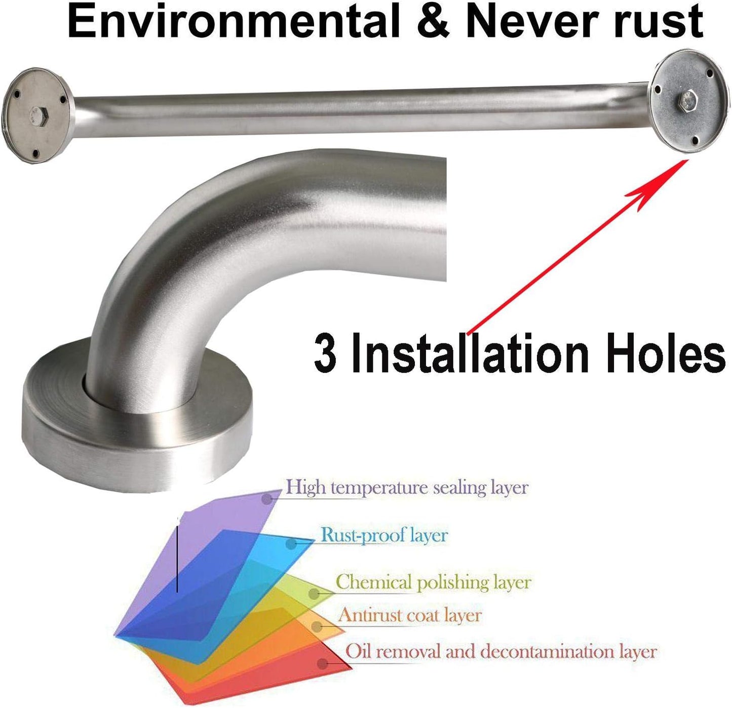 2 Pack 24 Inch Shower Grab Bar, iMomwee Satin Brushed Nickel Stainless Steel Bathroom Grab Bar Handle,Shower Balance Bar,Safety Hand Rail Support,Handicap Elderly Senior Assist Handle(1.25" Diameter)