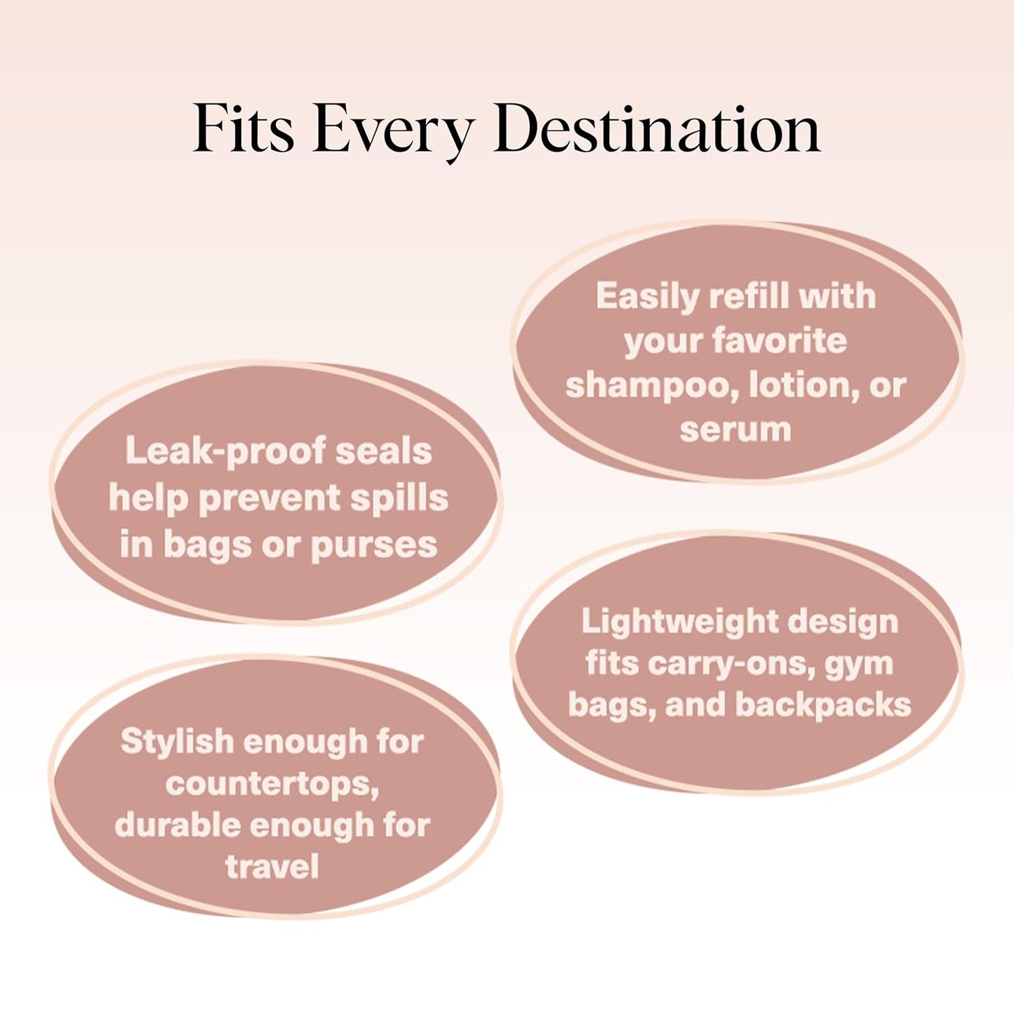 Kitsch 11 PCS Travel Bottles for Toiletries – Travel Essentials Kit for Shampoo, Conditioner, Lotion & More - TSA Approved Travel Bottles, Leak-Proof Refillable Travel Size Containers - Black & Ivory