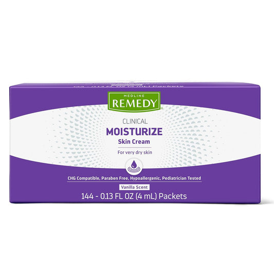 Medline Remedy Clinical Skin Cream, Nourishing Formula for Dry Skin, 4 mL Packets, Pack of 144