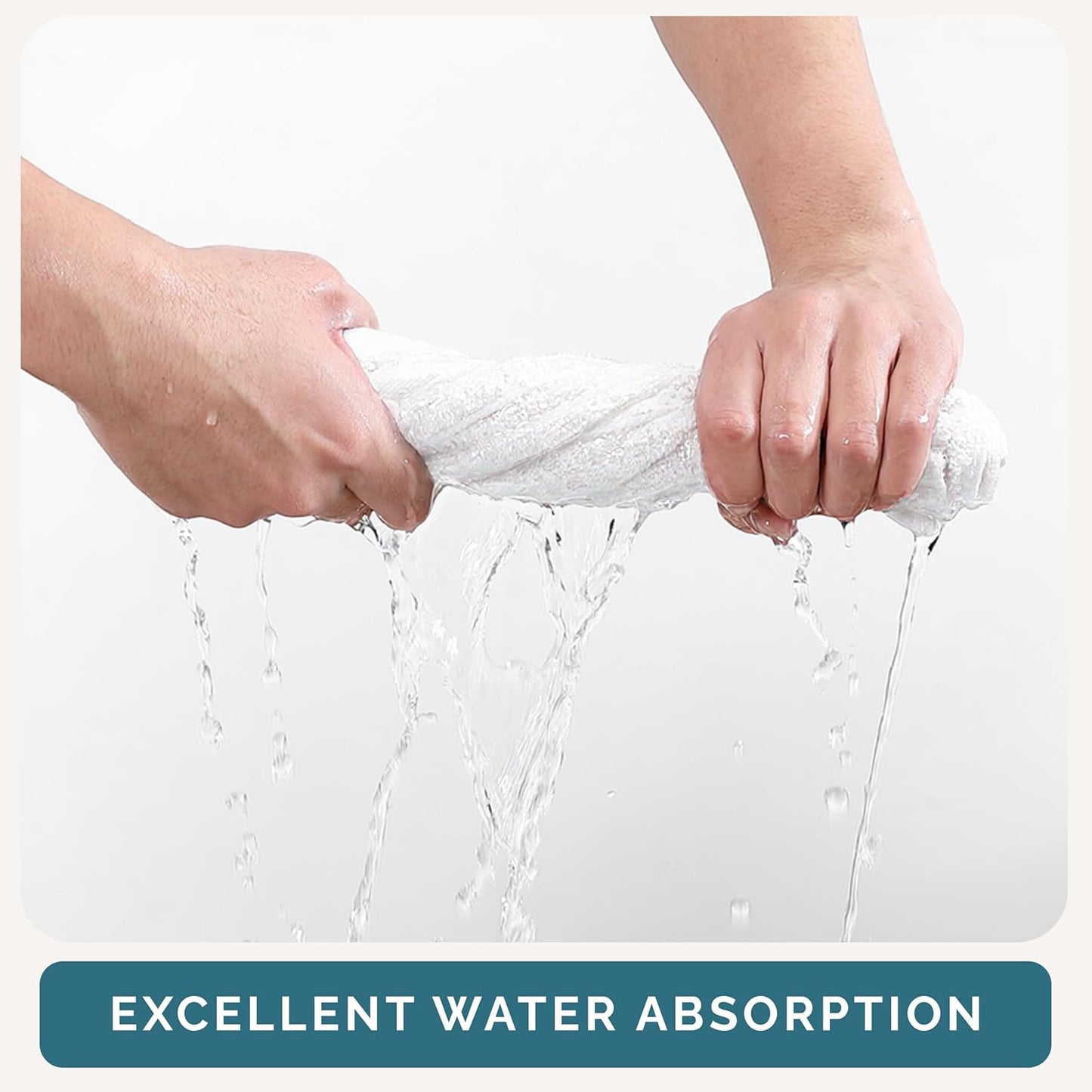 Casa Platino 100% Cotton Washcloths 6 Pack - Spa & Salon Quality Face Towels - Ring Spun, Soft & Absorbent Wash Cloth Rags for Body, Beauty, Home, Gym - Fingertip Towels - 13"x13", White Washcloths