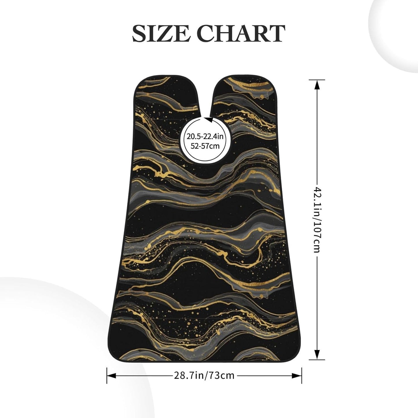 Waterproof Grooming Apron, Non-Stick Beard Bib with Suction Cups, for Black Marble Gold Line