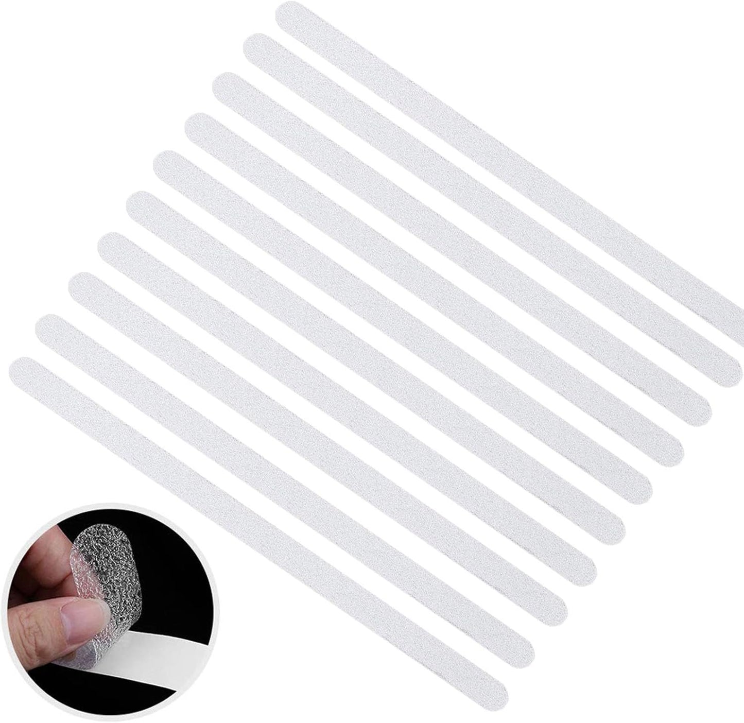 Non Slip Bath Stickers 18pcs, Safety Shower Treads Strips, Bathtub Anti-Slip Stickers, Anti Skid Tape for Shower,Tub, Steps 15Inch by 0.8Inch,Clear