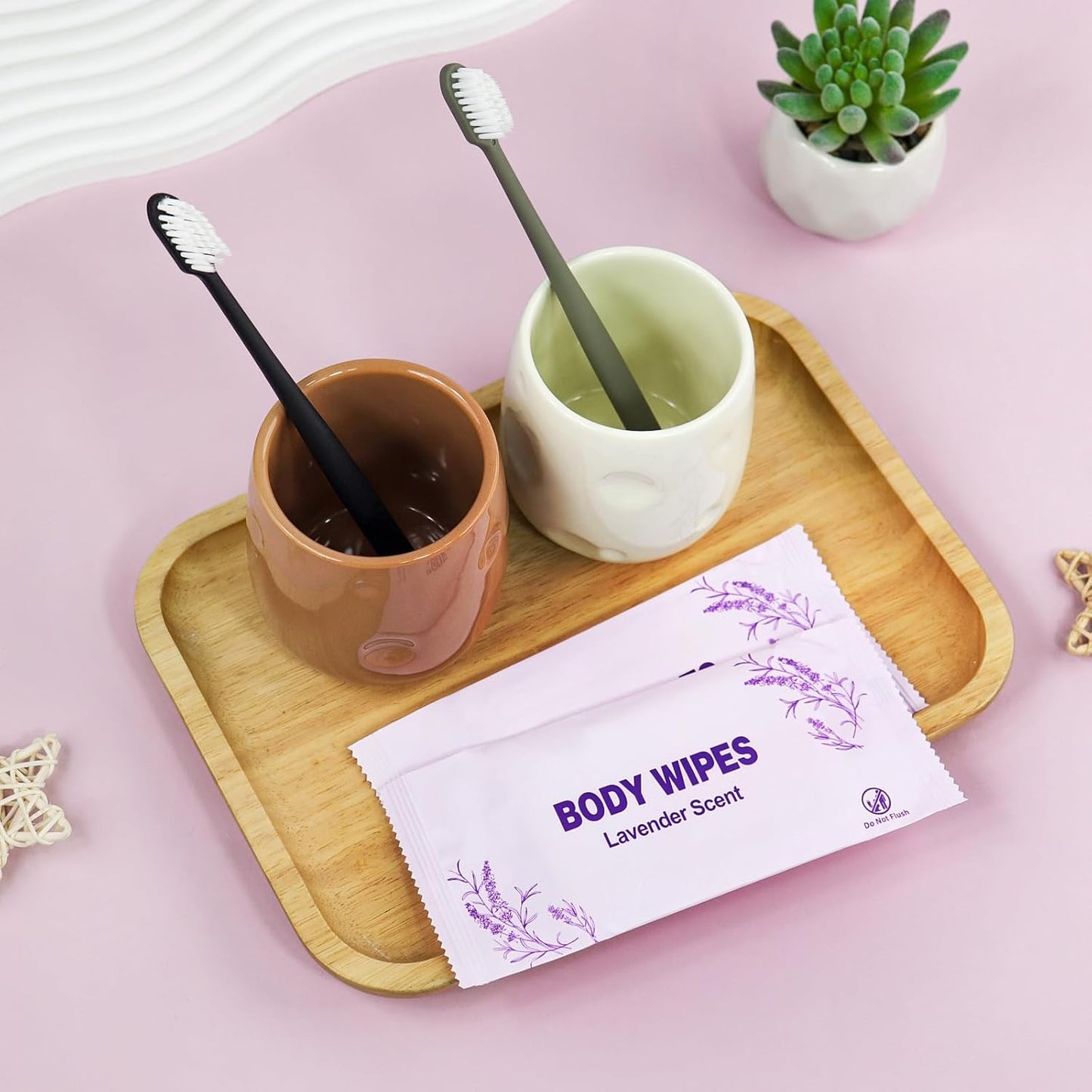 Body Wipes Individually Wrapped, 100 Pack Adult Bath Wipes No Rinse Extra Large Thick (11.8"x7.9"), Suitable for Camping, Gym and Travel, Lavender Scent