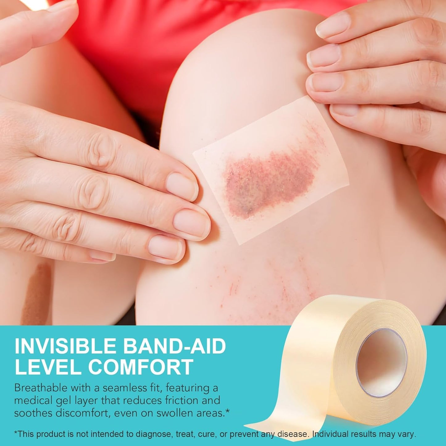 Hydrocolloid Roll 2 inch x 11.8 ft, Hydrocolloid Bandages for Wound Care, Flexible & Waterproof Self-Adhesive Hydrocolloid Patches Bandages, Cut-to-Size