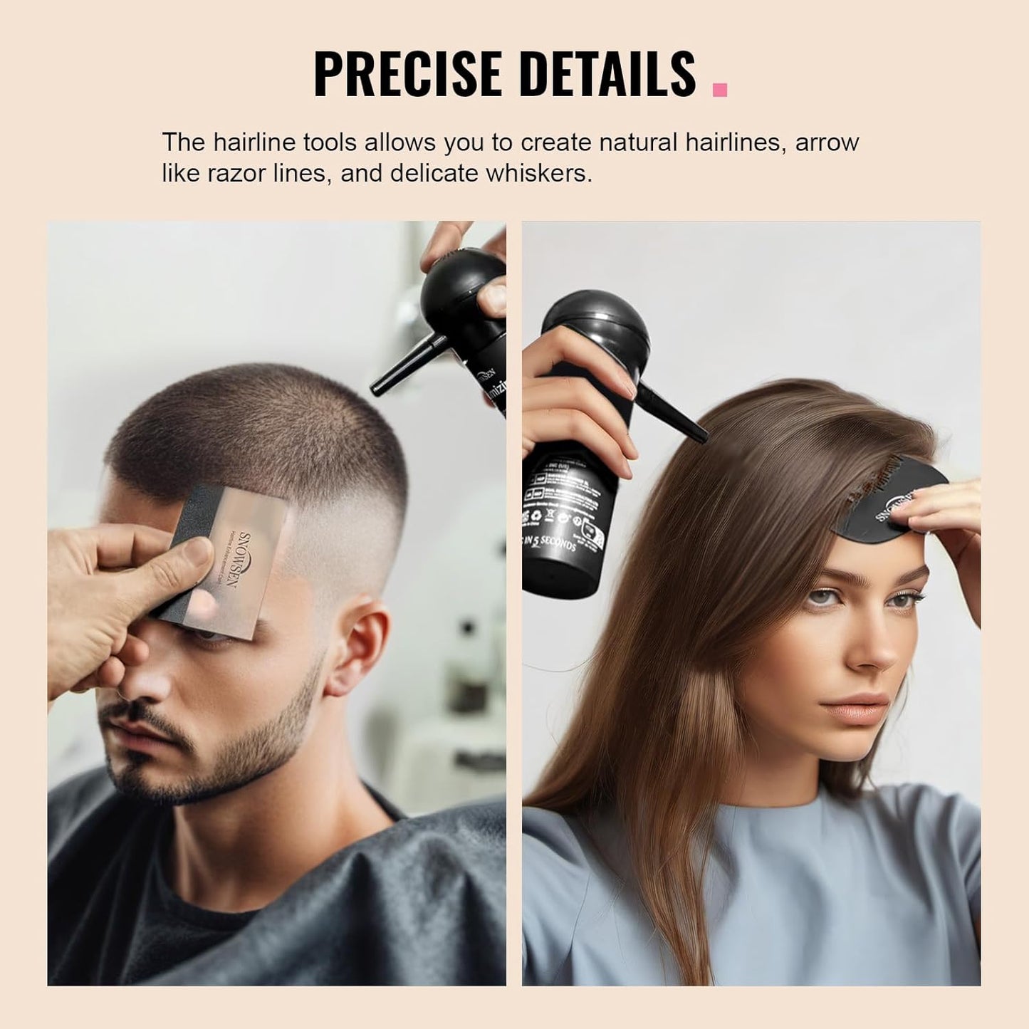 Hair Fibers for Thinning Hair, Dark Brown, Professional 5-in-1 Hair & Beard Styling Set, Include Applicator Pump, Fiber Hold Spray, Application Card, Hairline Comb,Hair Powder for Women & Men