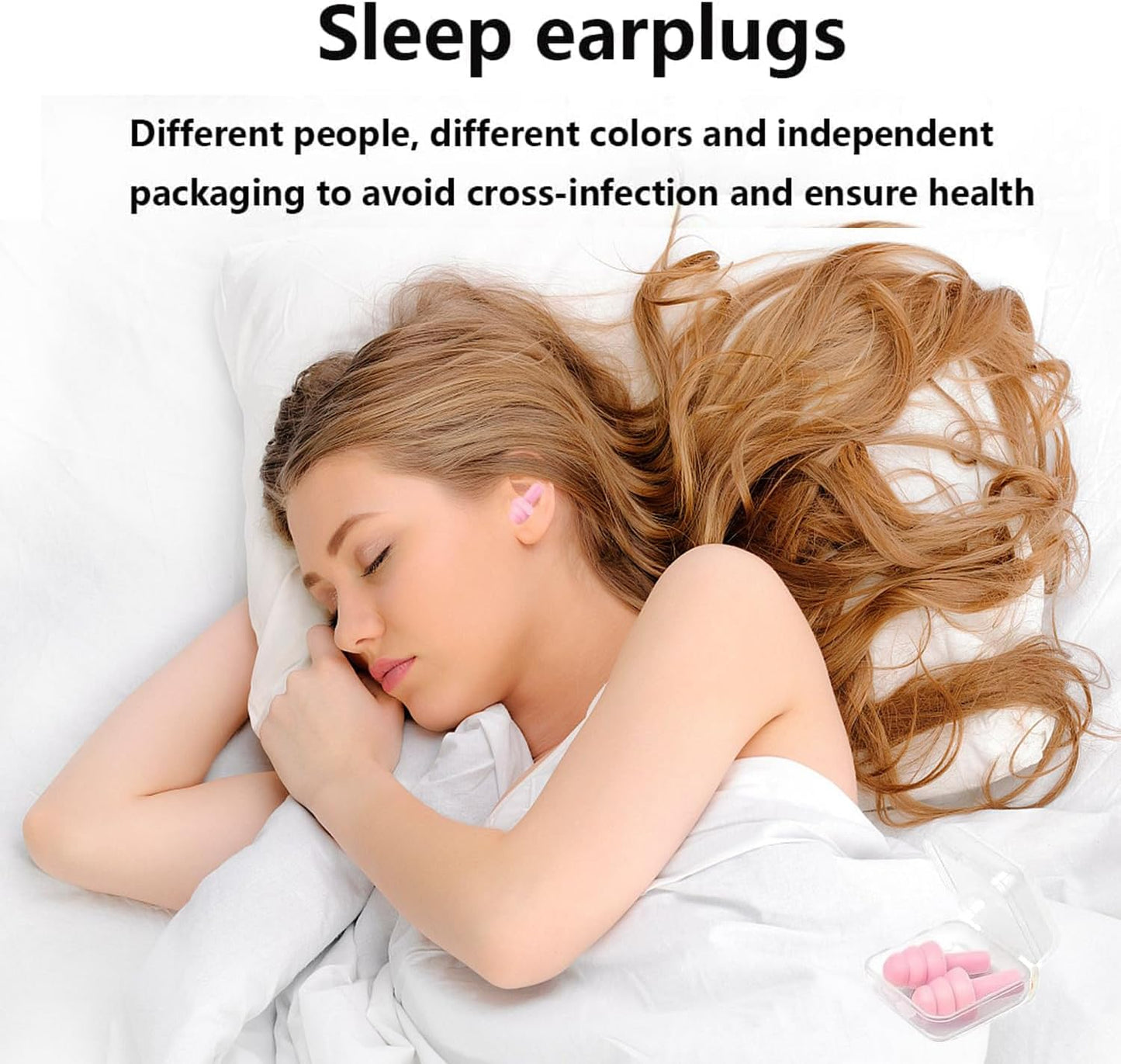 Ear Plugs, Reusable Earplugs for Sleeping Noise Cancelling – Super Soft, Silicone Ear Plug for Sleeping 8 Pairs, Swimming, Snoring, Concerts, Work, Noisy Places