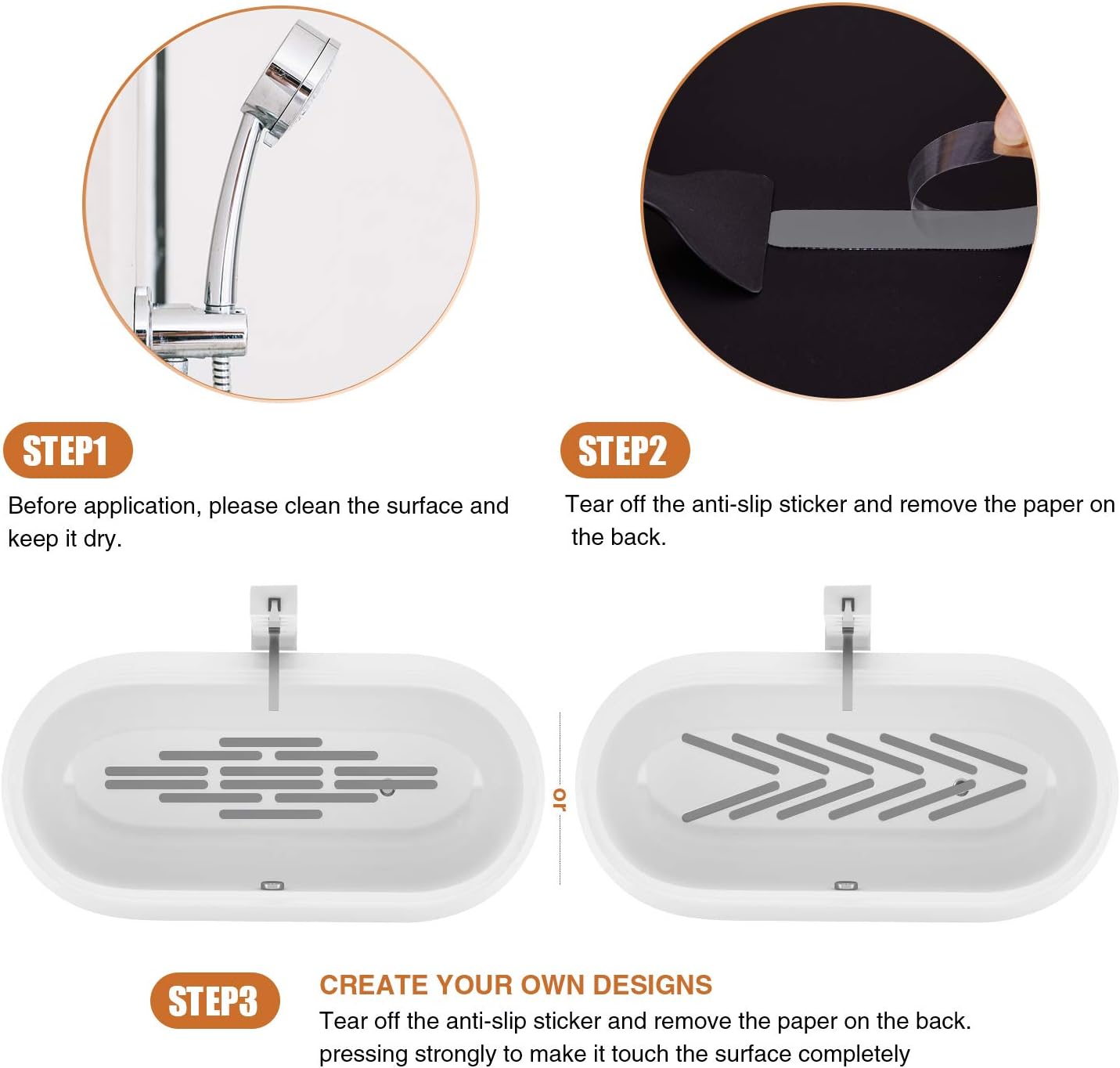 Non-Slip Bathtub Stickers,24 PCS Safety Bathroom Tubs Showers Treads Adhesive Decals Scraper (Gray)