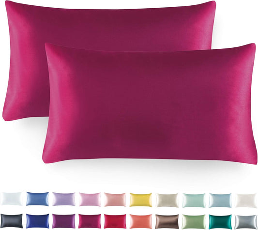 Tyfitb Satin Pillowcase Set for Hair & Skin Care – Cooling, Hypoallergenic, Anti-Frizz, Wrinkle-Free – Soft, Luxurious Pillowcases with Envelope Closure – 2-Pack, King Size 20x36, Gift-Ready