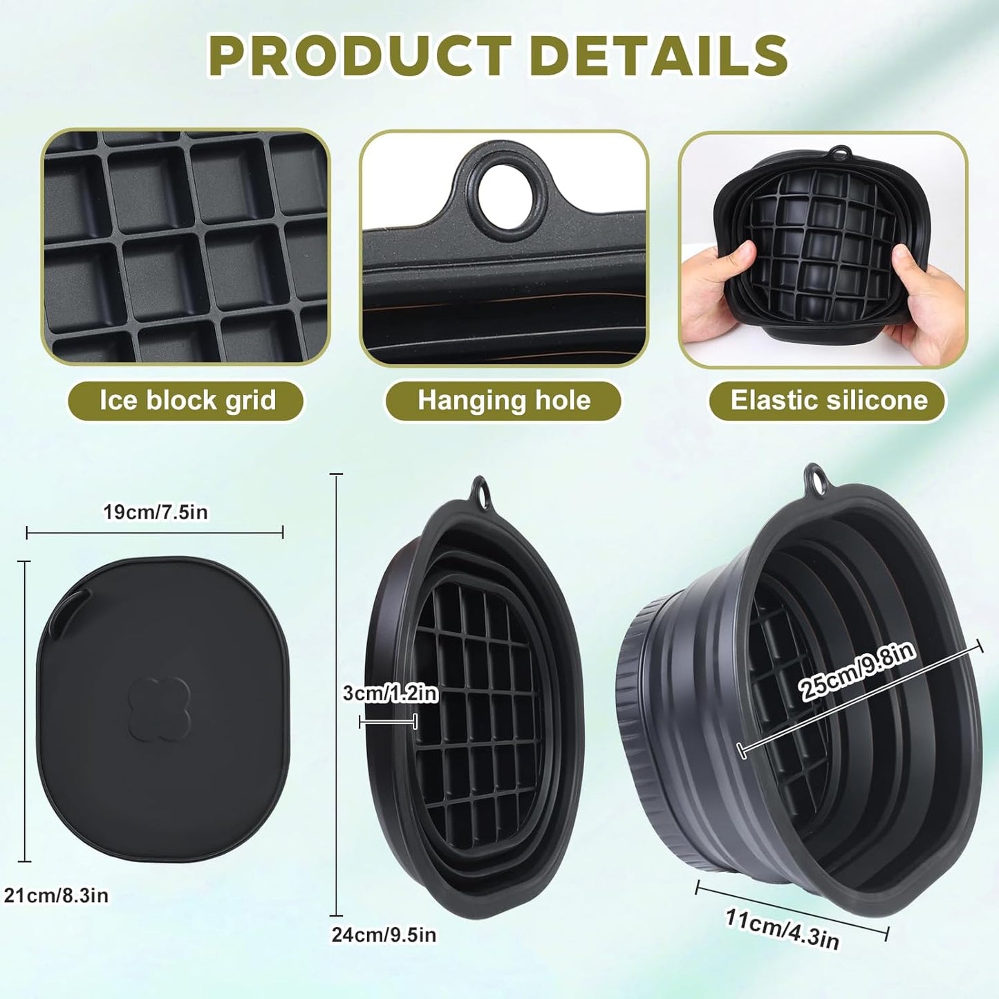 Cmonie Silicone Face Bowl for Ice with Built-In Icetray – Collapsible Silicone Facial Ice Bath Bowl for Cold Plunge Therapy, Ice Water Facials at Home