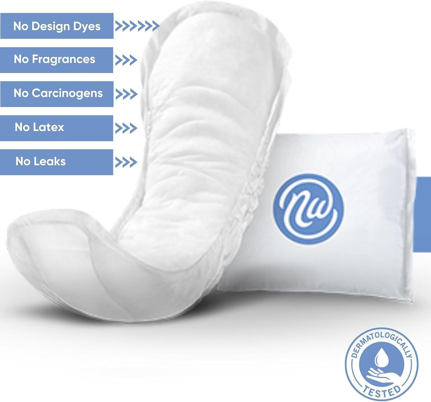 Nexwear Incontinence Pads for Women, Skin-Safe Design, Maximum Absorbency Bladder Control Pads for Leaks, Disposable, Discreet, Individually Wrapped, 12 in, 30 Count, 1 Pack