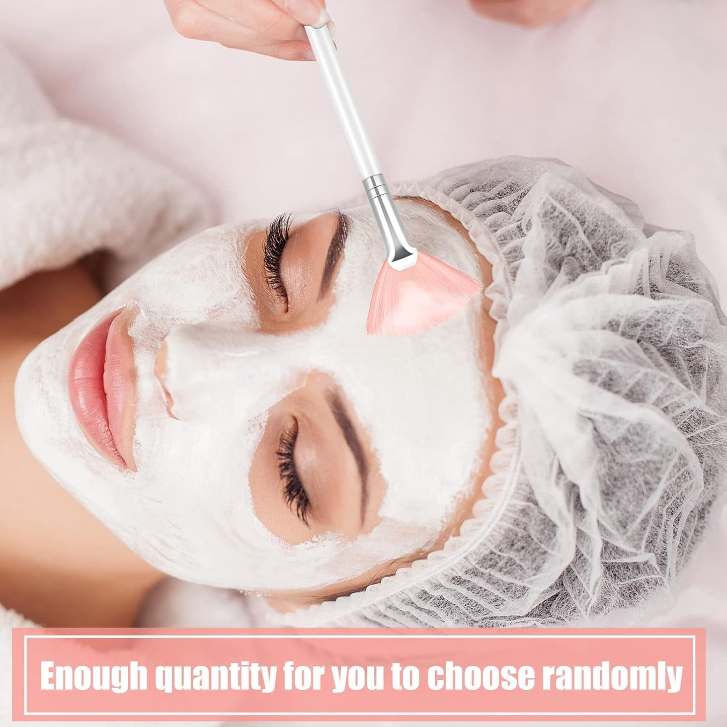 Patelai 14 Pieces Fan Brushes Applicator, Mask Brushes for Facial Makeup Tools for Face Cosmetic(Pink)