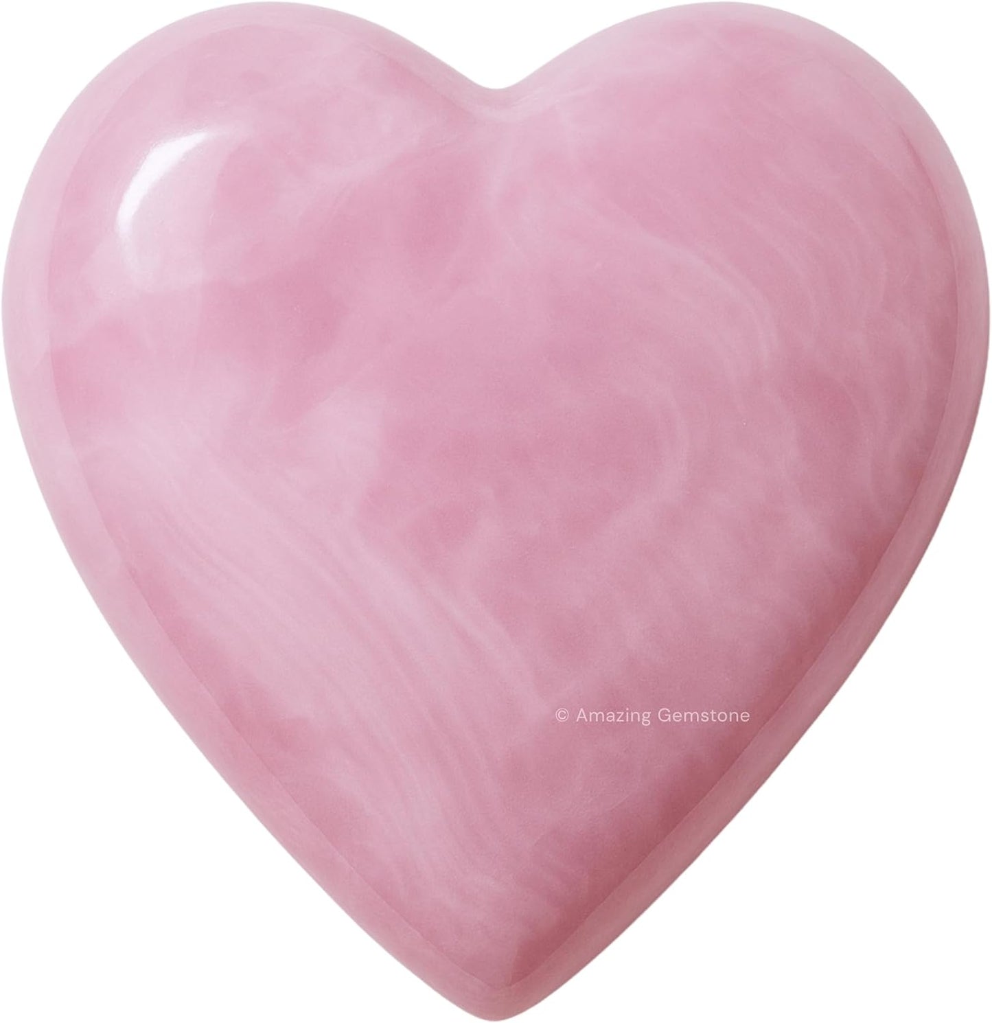 Amazing Gemstone Pink Calcite Crystal Heart Palm Stone - Pocket Massage Worry Stone for Natural Body Chakra Balancing, Reiki Healing and Crystal Grid