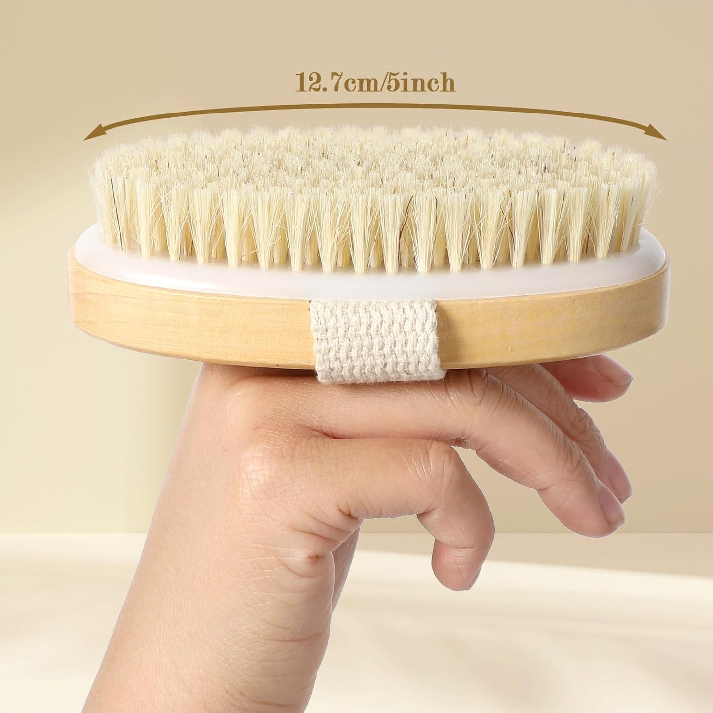 4pcs Dry Brushing Body Brush, Natural Bristle Dry Skin Exfoliating Brush Body Scrub for Flawless Skin, Cellulite Treatment, Lymphatic Drainage and Blood Circulation Improvement (Pack of 2)