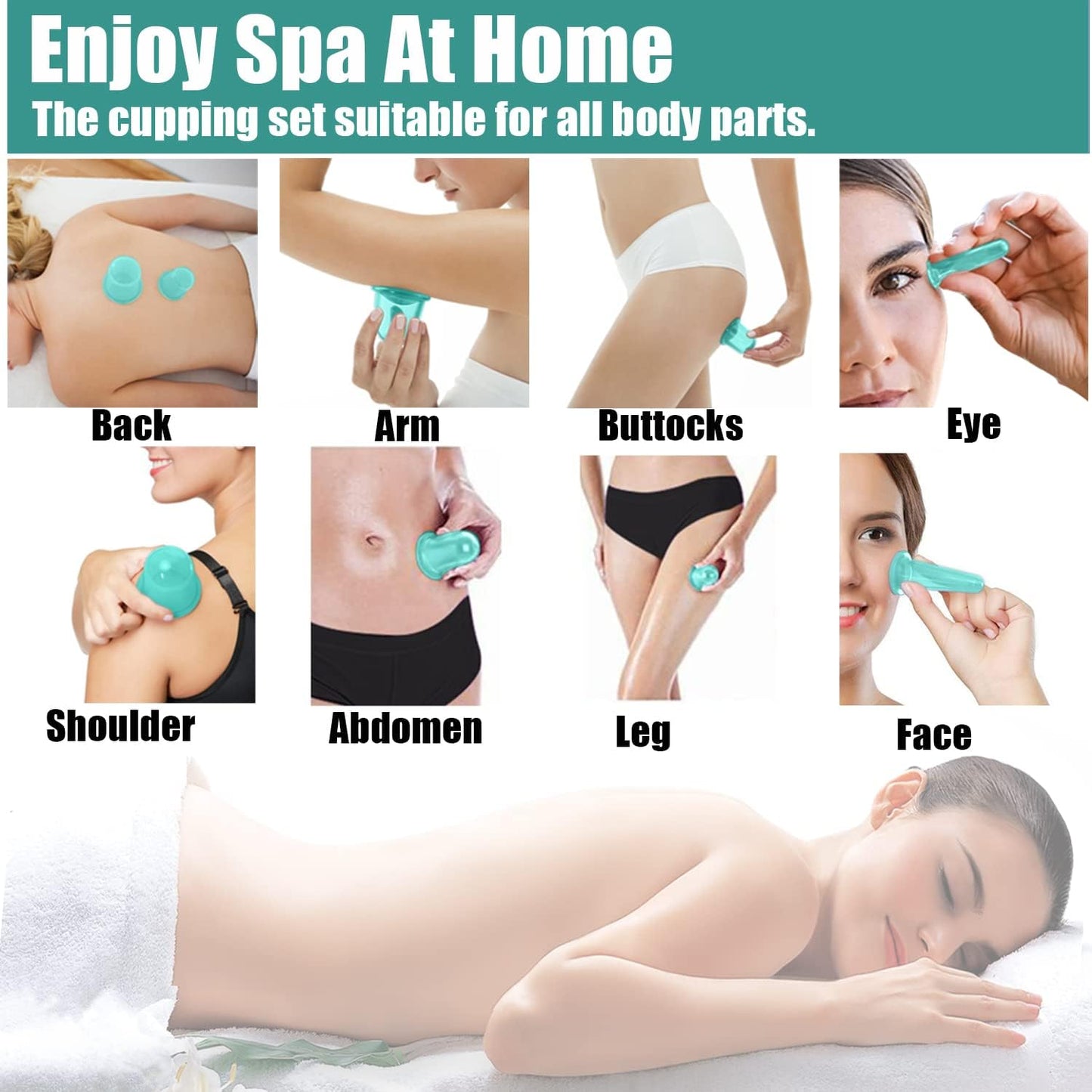 Silicone Cupping Therapy Set - Facial Cupping Set - Cellulite Cup -Face and Body Cupping Massager - Vacuum Suction Cups - Cellulite Remover Muscle Relaxation Home Use 7PACK