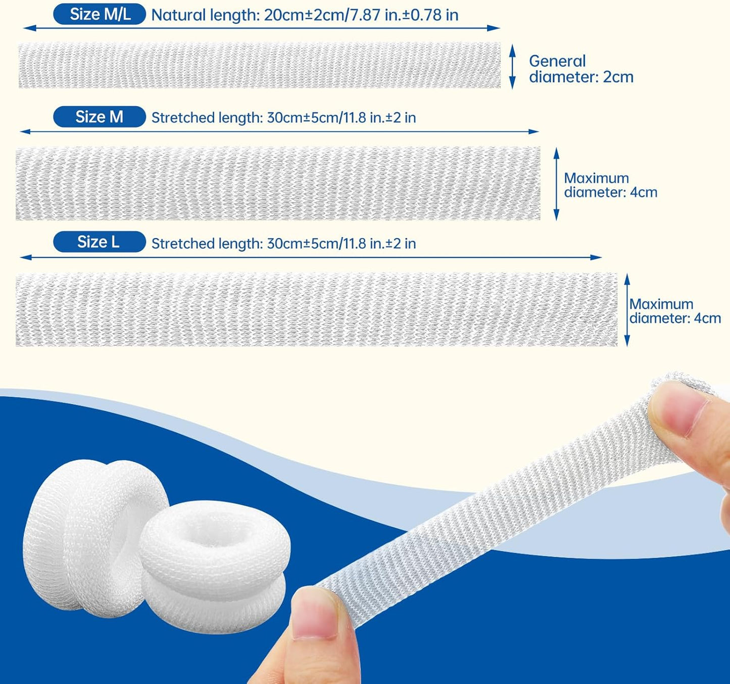 Dimora Finger Cots, Pack of 60 (Large Size) Finger Protectors, Breathable Bandages for Wound Care, Stretchy Sleeves for Gardening, Fitness and Cargo Handling, White