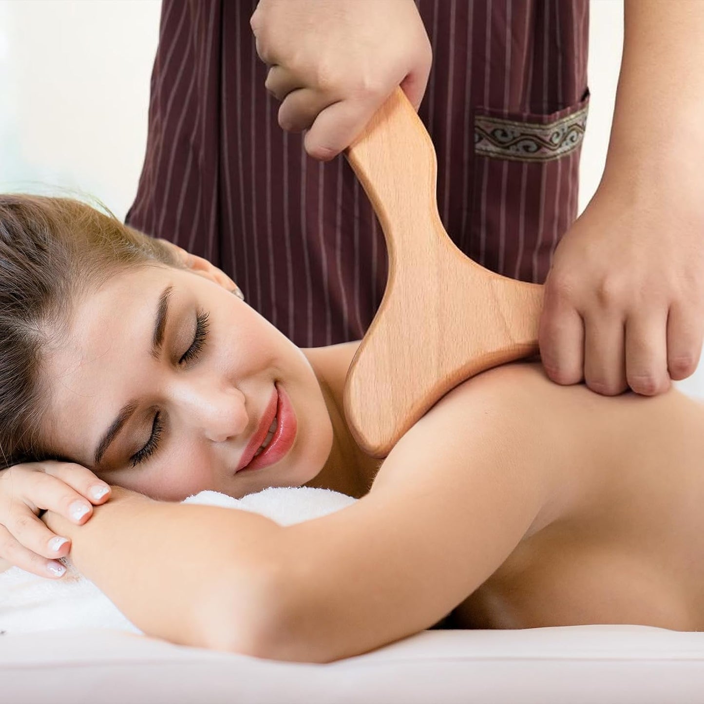 6 in 1 Wood Therapy Massage Tool Set for Body Sculpting Massage, Lymphatic Drainage and Muscle Pain Relief, Cellulite Sculpting Multi-Functional Massager