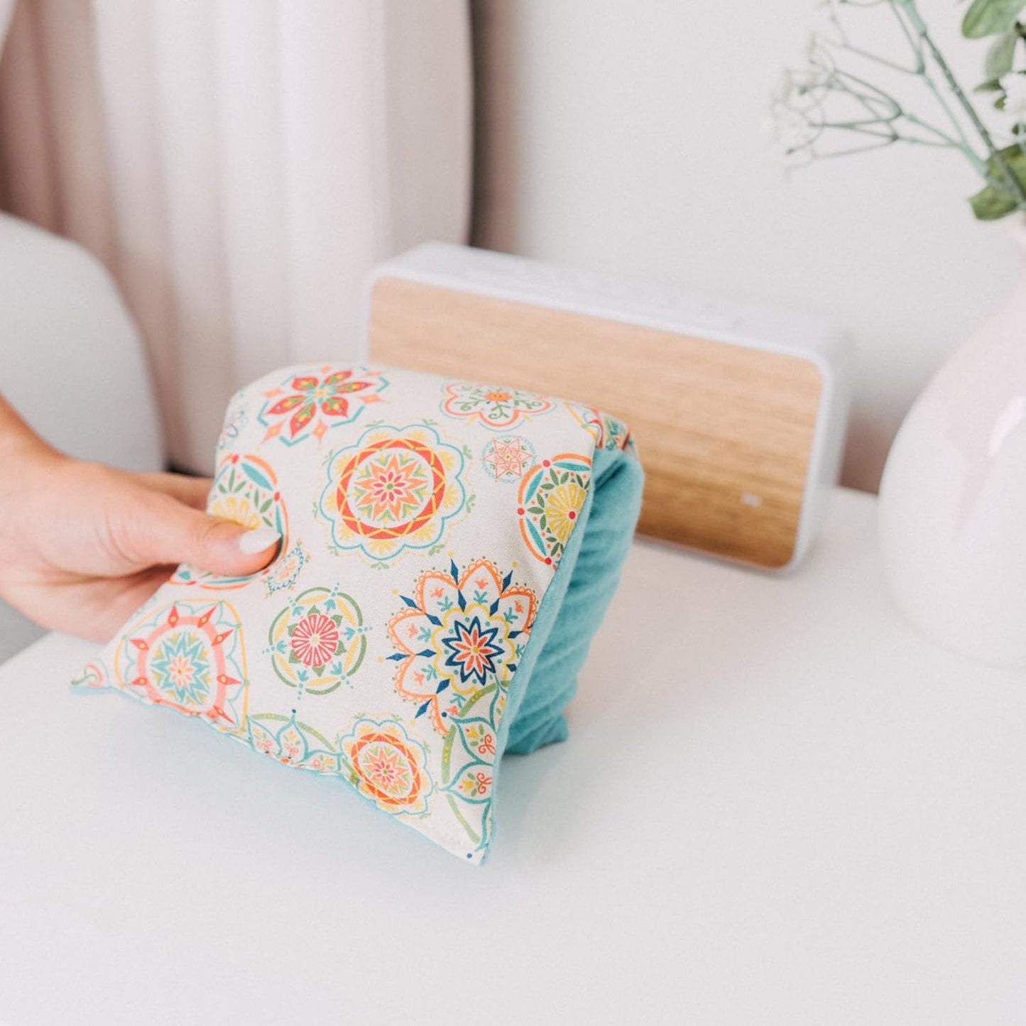 Large Microwave Heating Pad with Flax Seed, Scented or Unscented, Good For Back Pain or Cramps, Moist Heat Therapy or Ice Pack, Microwavable Bean Bag, 6" x 12" (Lemon, Lavender & Peppermint)