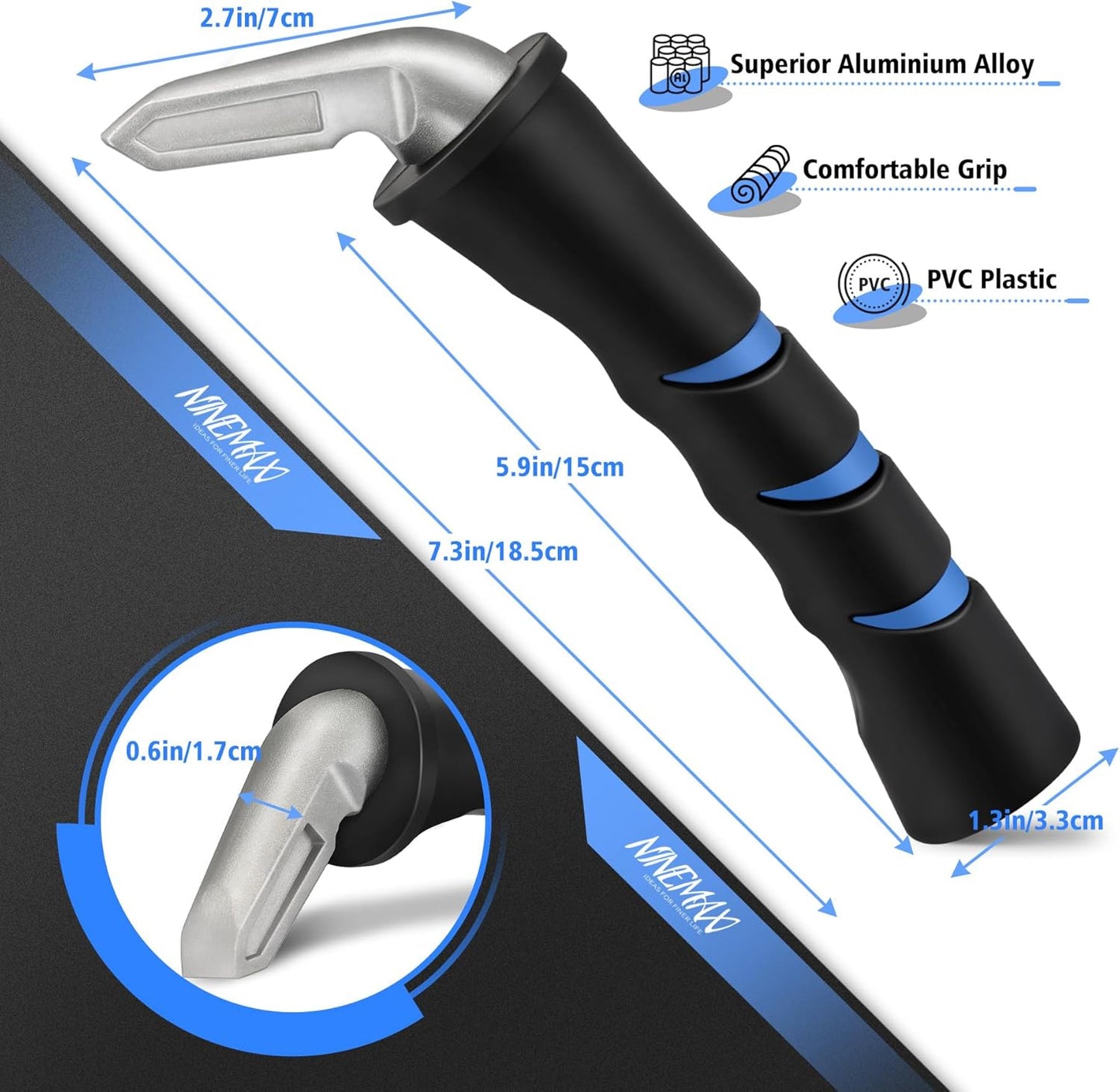 NINEMAX Car Door Handle for Elderly Car Handle Assist Support, Auto Grab Handles, Portable Car Door Cane for Seniors, Handicap (2 pcs)