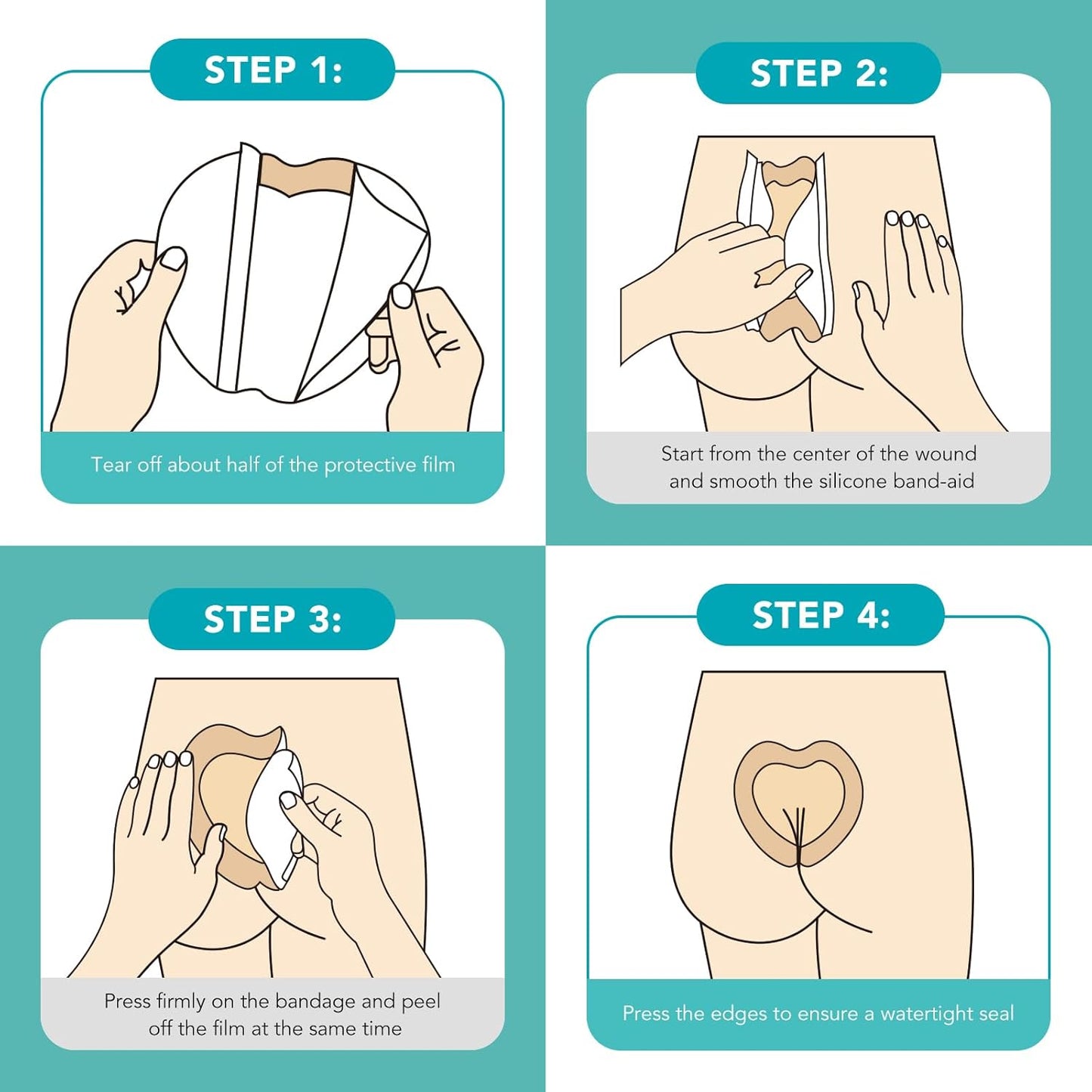 Silicone Foam Dressing Ag Sterile Wound Bandage with Waterproof Gentle Silicone Adhesive Border, 7"x7" Breathable Ultra Absorbent Pads (7.08x7.08 Inch (Pack of 10))