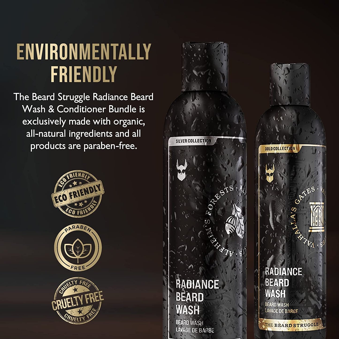 The Beard Struggle Radiance Beard Wash - Platinum Collection, Loki Unscented - Deep Clean & Hydrated Beard Care - Viking Beard Shampoo for Men (8 Fl oz)