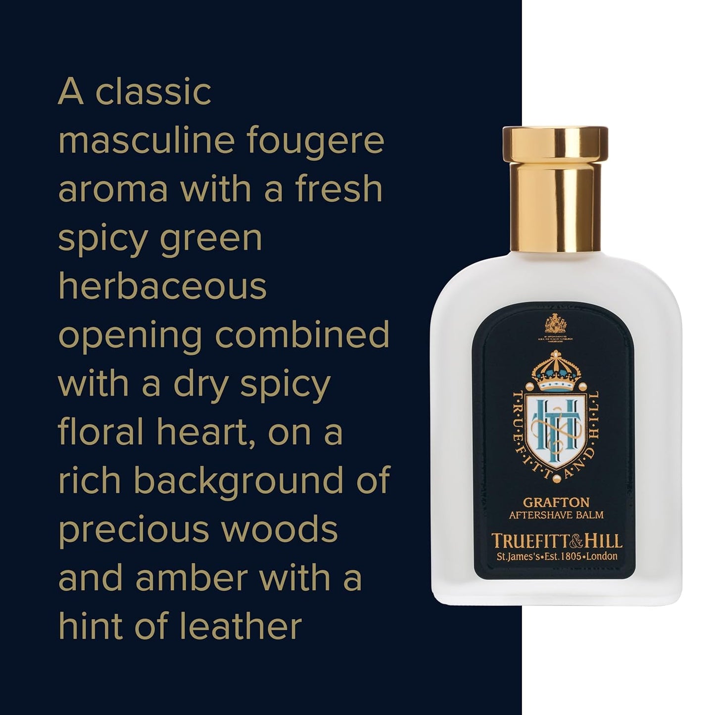 Truefitt & Hill Luxury Aftershave Balm - Grafton - Premium Soothing Moisturizer with Aloe Vera Extract - Ideal for Sensitive Skin, Razor Burn Relief, and a Silky Smooth Finish - 3.38 oz.