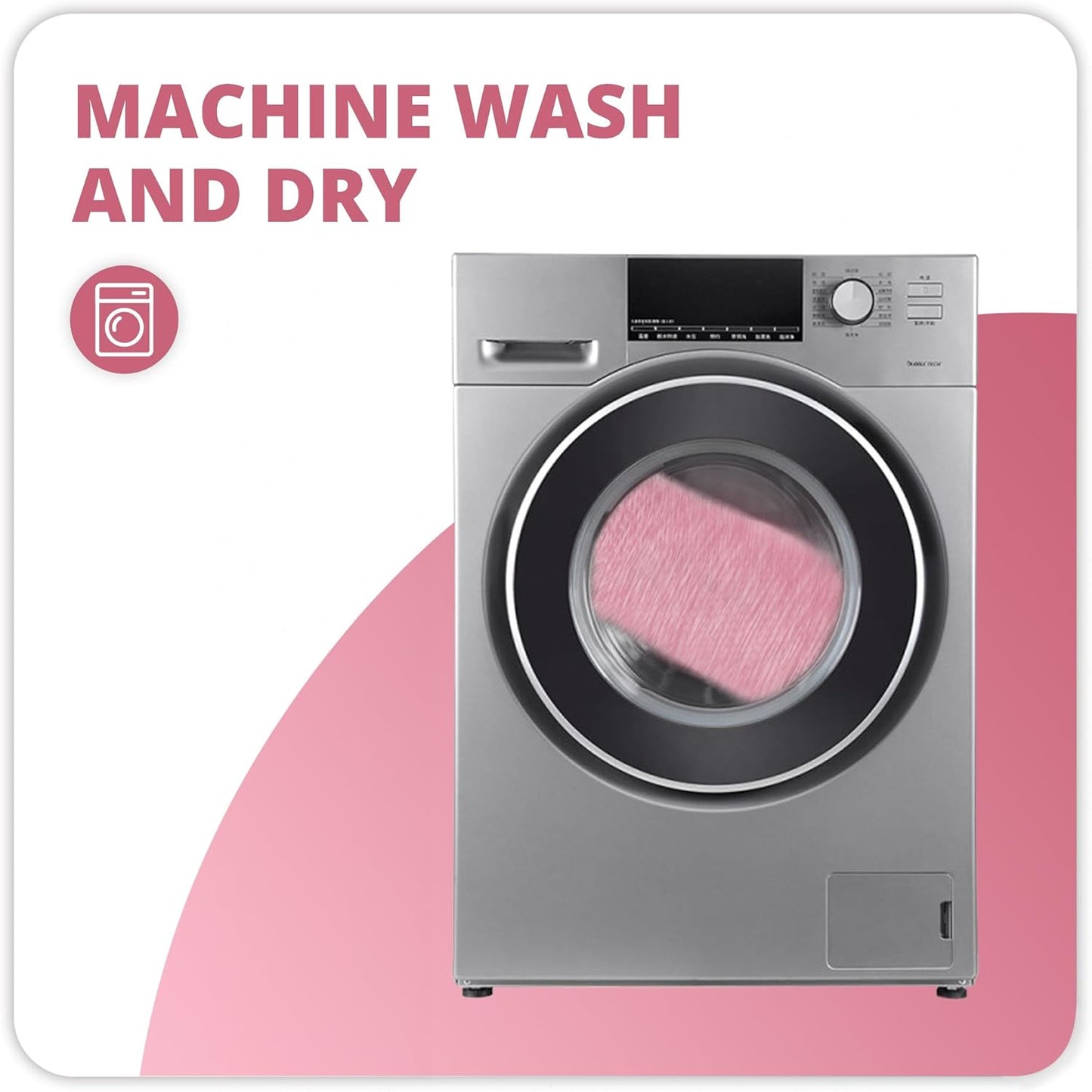 Toilet Rugs U Shaped Bathroom Rug,Machine Washable Non Slip Quick Dry Super Absorbent Ultra Thin Toilet Mats for Bathroom Toilet.Pink,1'8"x2'(20x24inch)