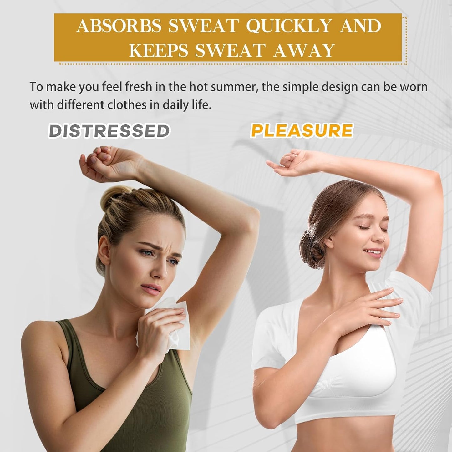 Zhanmai 3 Pcs Underarm Sweat Vest Armpit Sweat Proof Pads for Under Armpits Underarm Proof Pads for Women