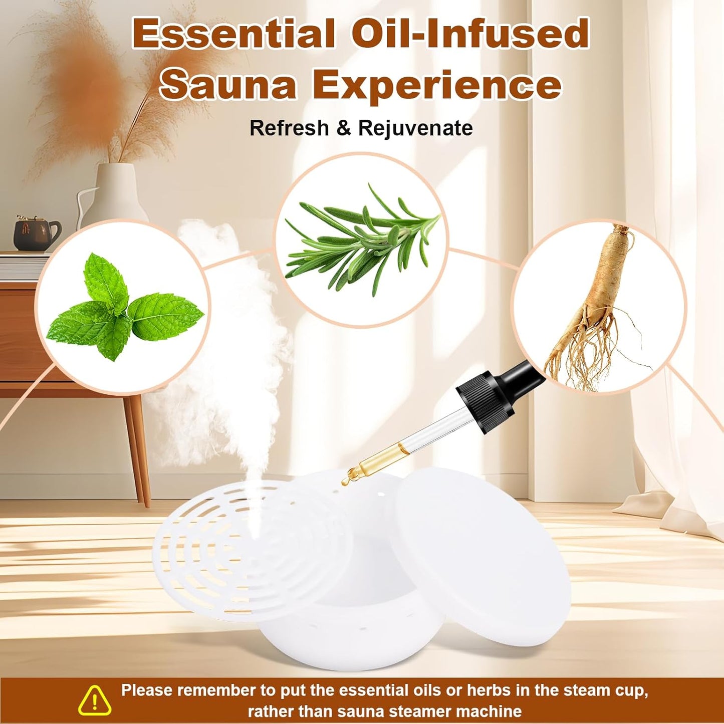 Sauna Steamer Machine, 4 Liter 1500W Steam Generator for Sauna, Sauna Steamer Pot with Remote Control for Home SPA Shower Body Relaxation Body Detox, Adjustable Steam Settings