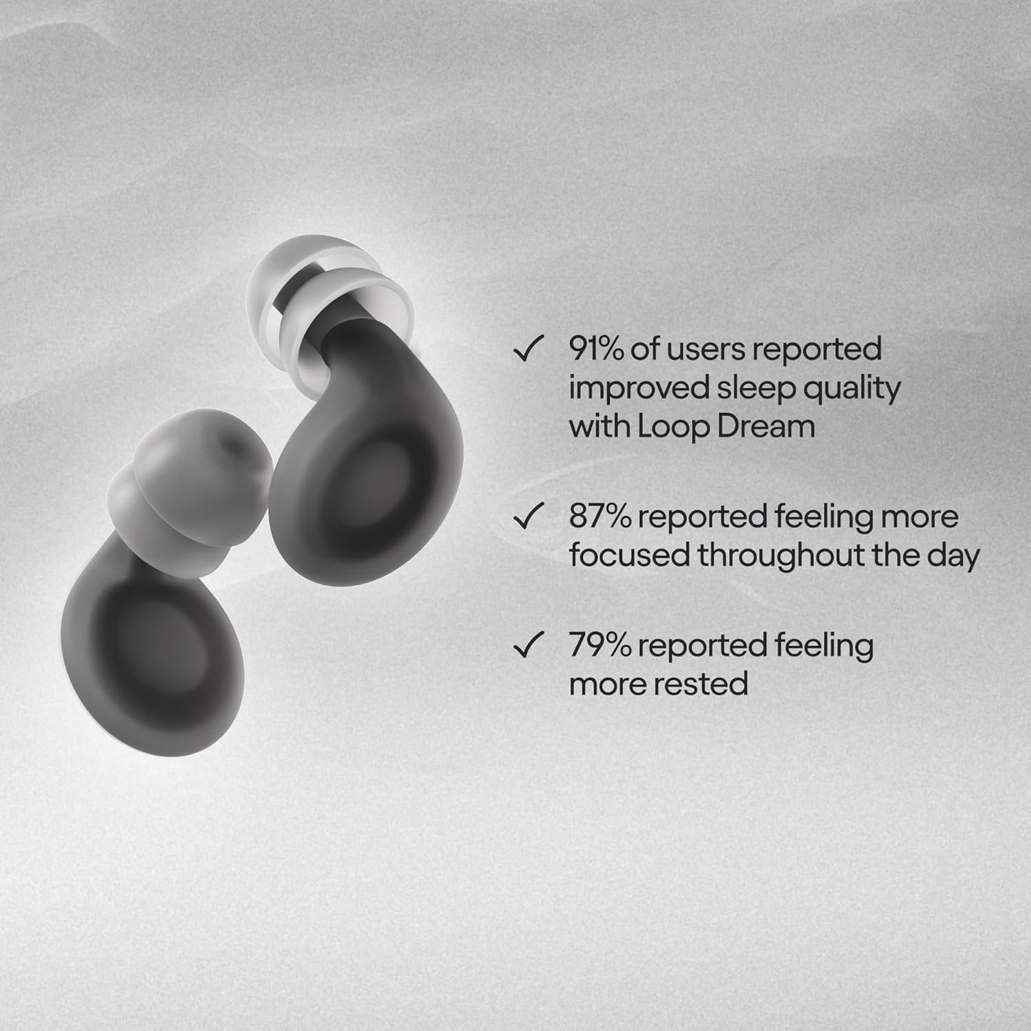 Loop Dream – Silicone/Memory Foam Earplugs for Sleep Comfort | Comfortable Ear Plugs for Muffling Snoring & Sleeping | Customized Fit | 27dB (SNR) Noise Reduction