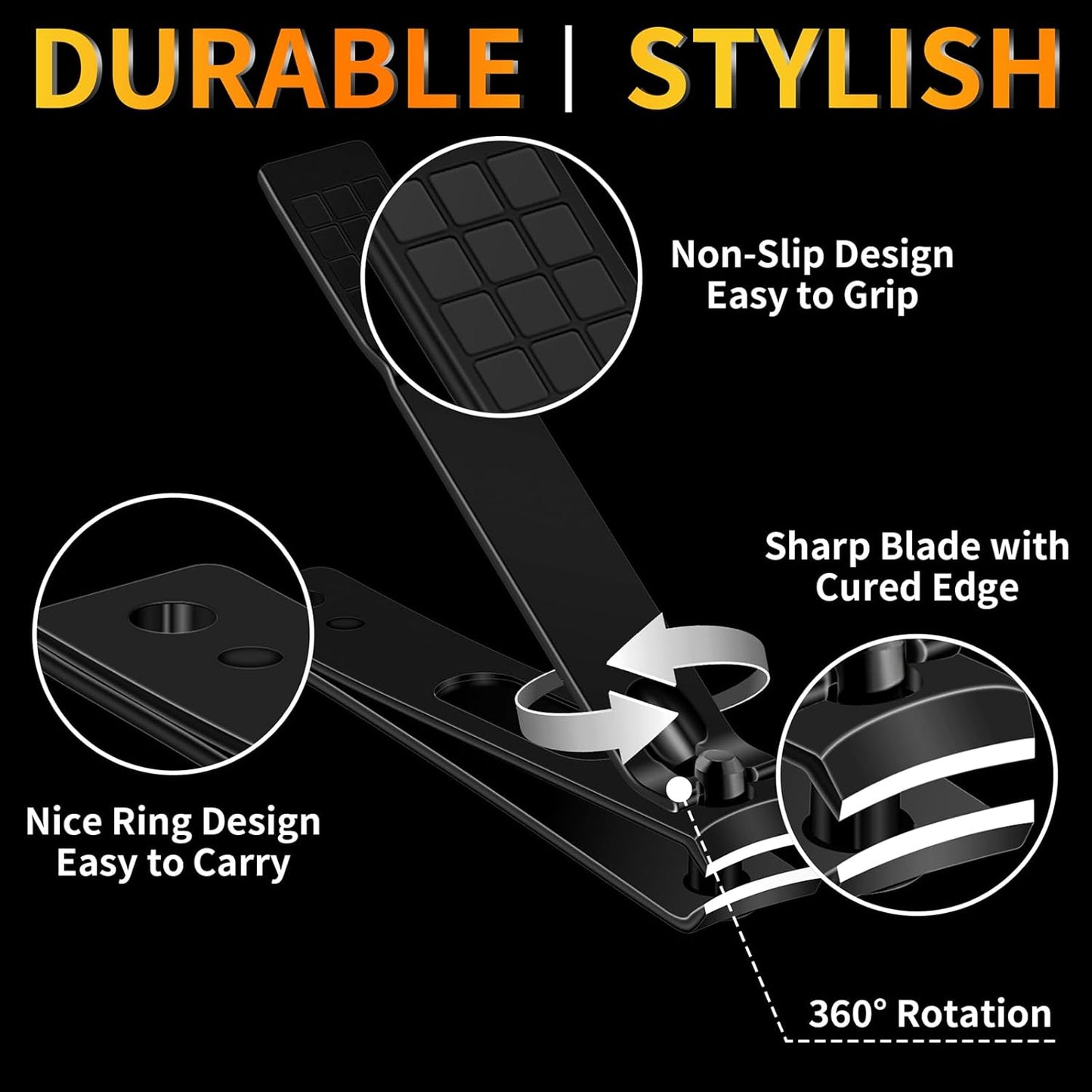 Manicure Set 16 In 1 Professional Stainless Steel Pedicure Kit Toenail Clippers Set Mens Grooming Kit Fingernail Kit for Women with Luxurious Travel Bag, Suitable for Home, Travel, and Salon (Black)