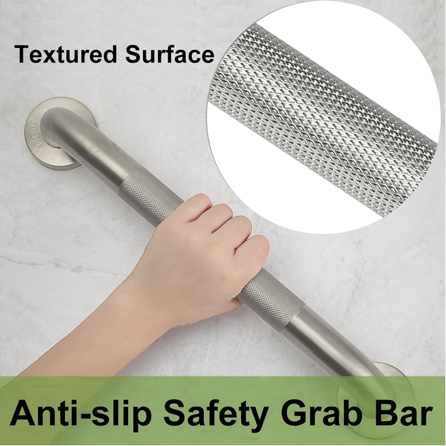 12 Inch Shower Grab Bar, Anti Slip Grab Bar for Bathtubs Showers Toilet, Safety Stainless Steel Shower Handles Hand Rail for Senior, Elderly, Handicap, Pregnant, Children