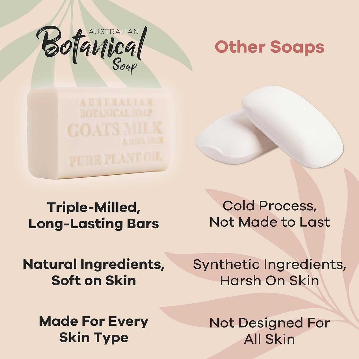 Australian Botanical Soap Goats Milk Sandalwood Oat Milk and Aloe Vera 6.6 oz Luxury Soap Bars Enriched with Shea Butter, Woodsy Assorted Pack of 4