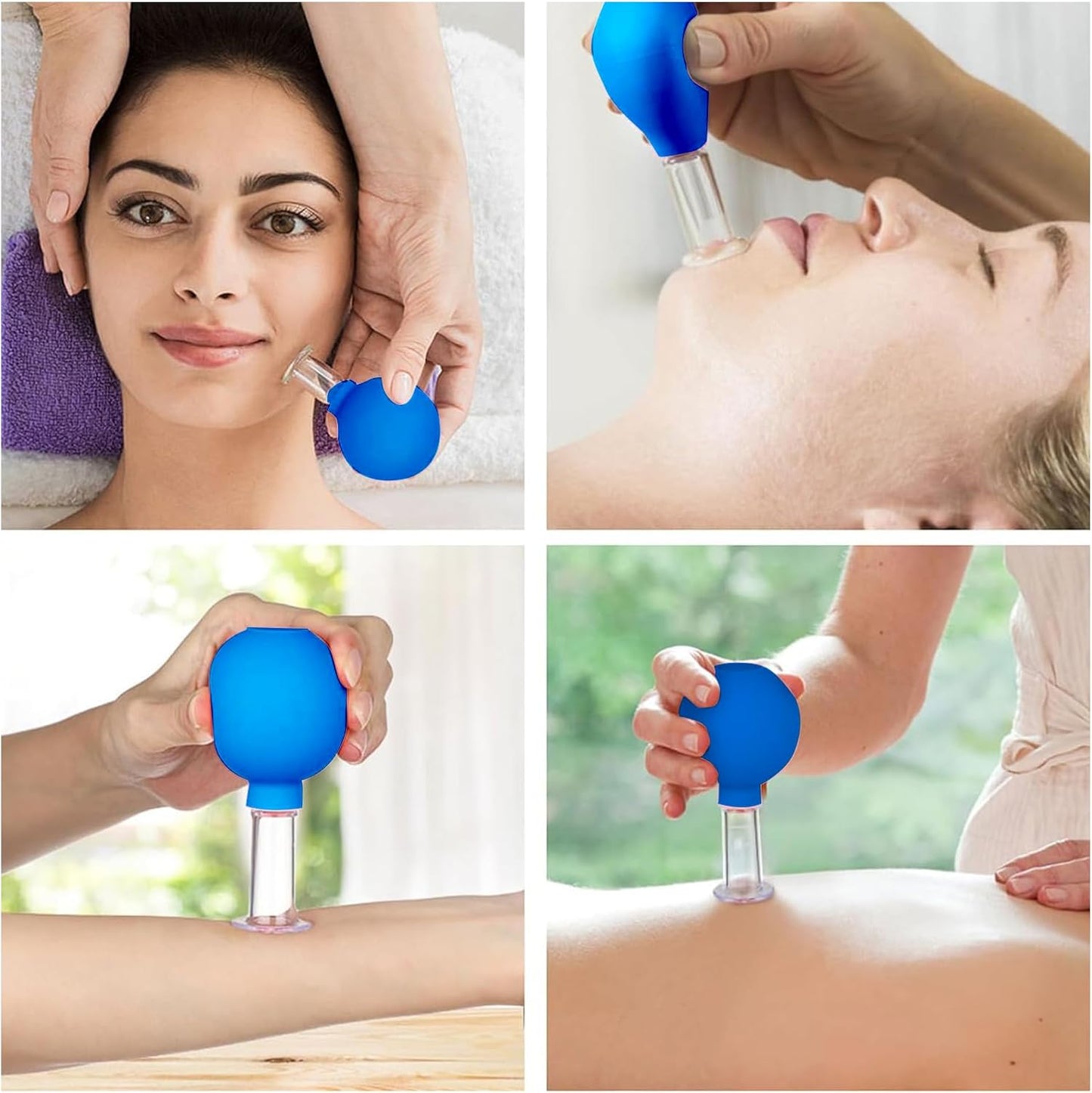 Facial Cupping Therapy Set Plastics, Eye Face Vacuum Massage Anti Cellulite Cup - Silicone, for Beauty Body Cup Lymphatic Fascia Massager