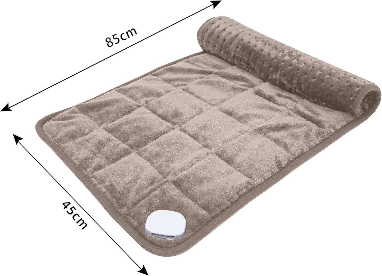 Ambershine 17''x33'' Weighted Heating Pad, 5.2lbs with 12 Temperature Settings & 4 Auto-Off Timers, Pain Relief for Back/Neck/Shoulders/Abdomen/Legs, Christmas Gifts for Mom Dad Women Men(Light Tan)