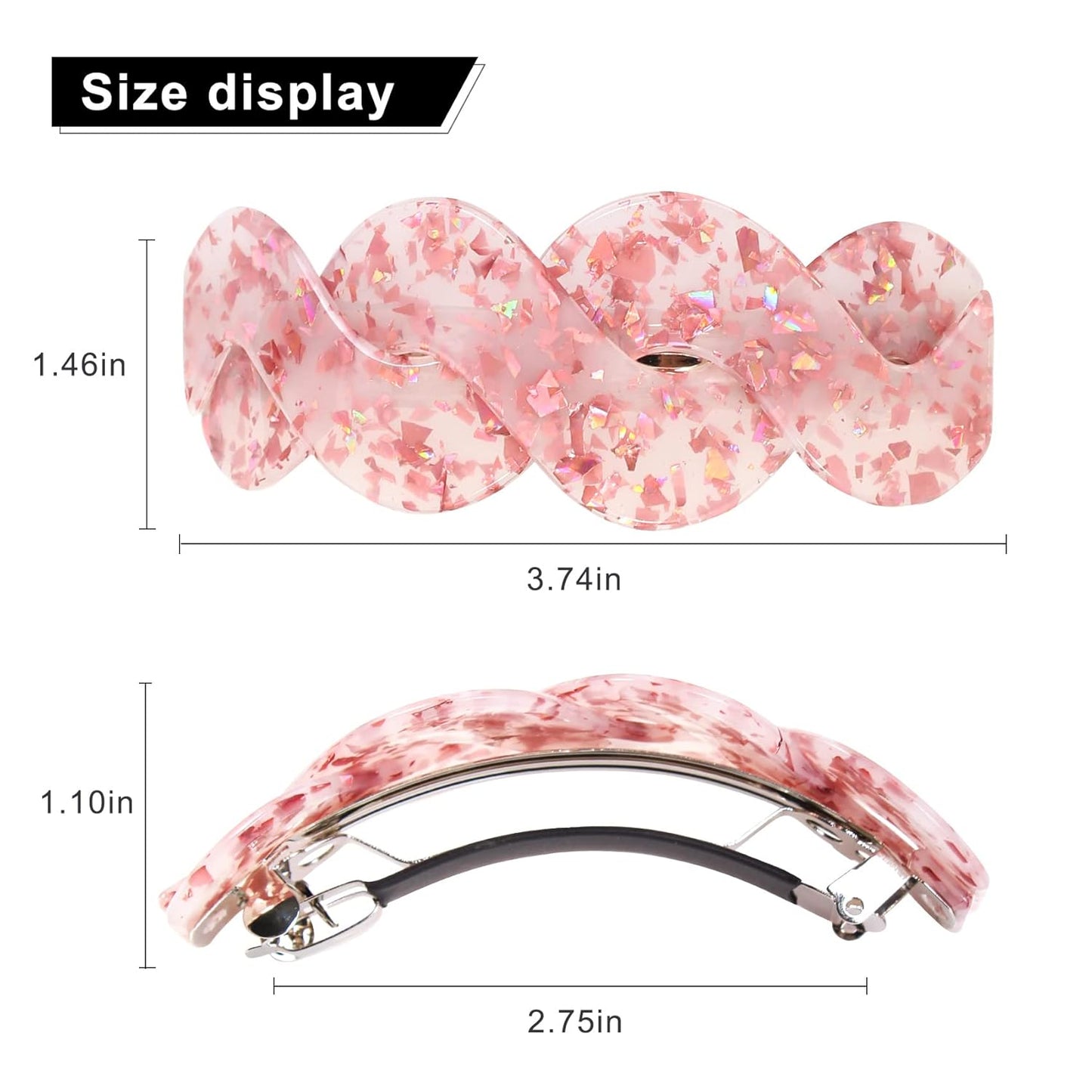 Hair Barrettes For Women - 3Pcs Large Barrettes for Thick Hair French Design with Beautiful Lines Elegant and Stylish - Perfect Hair Accessories for Thick Hair (multiple colors9)