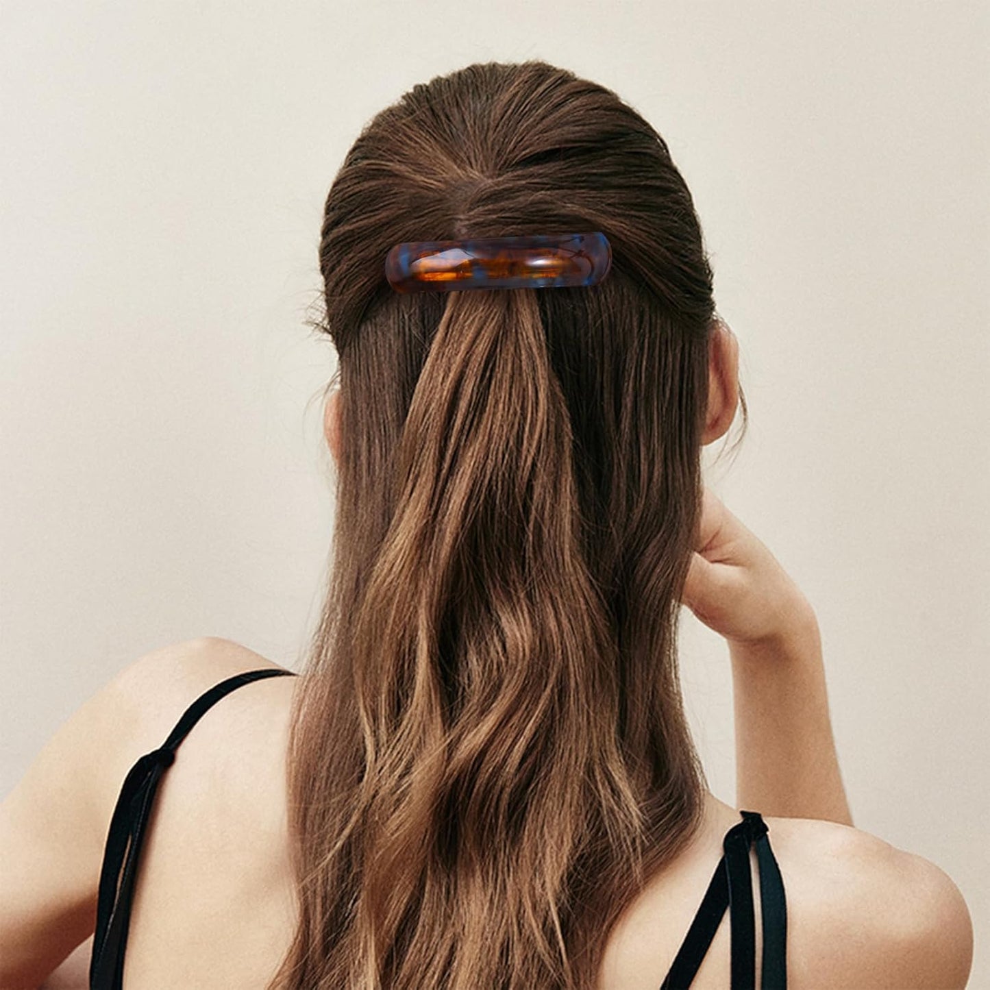 Large Hair Barrettes for Women Beautiful Lines Simple Retro Classic Snap French Hair Clips, Fashion Hair Accessories for Women Thick Hair,3 Pcs (HJ-Multicolor 1)