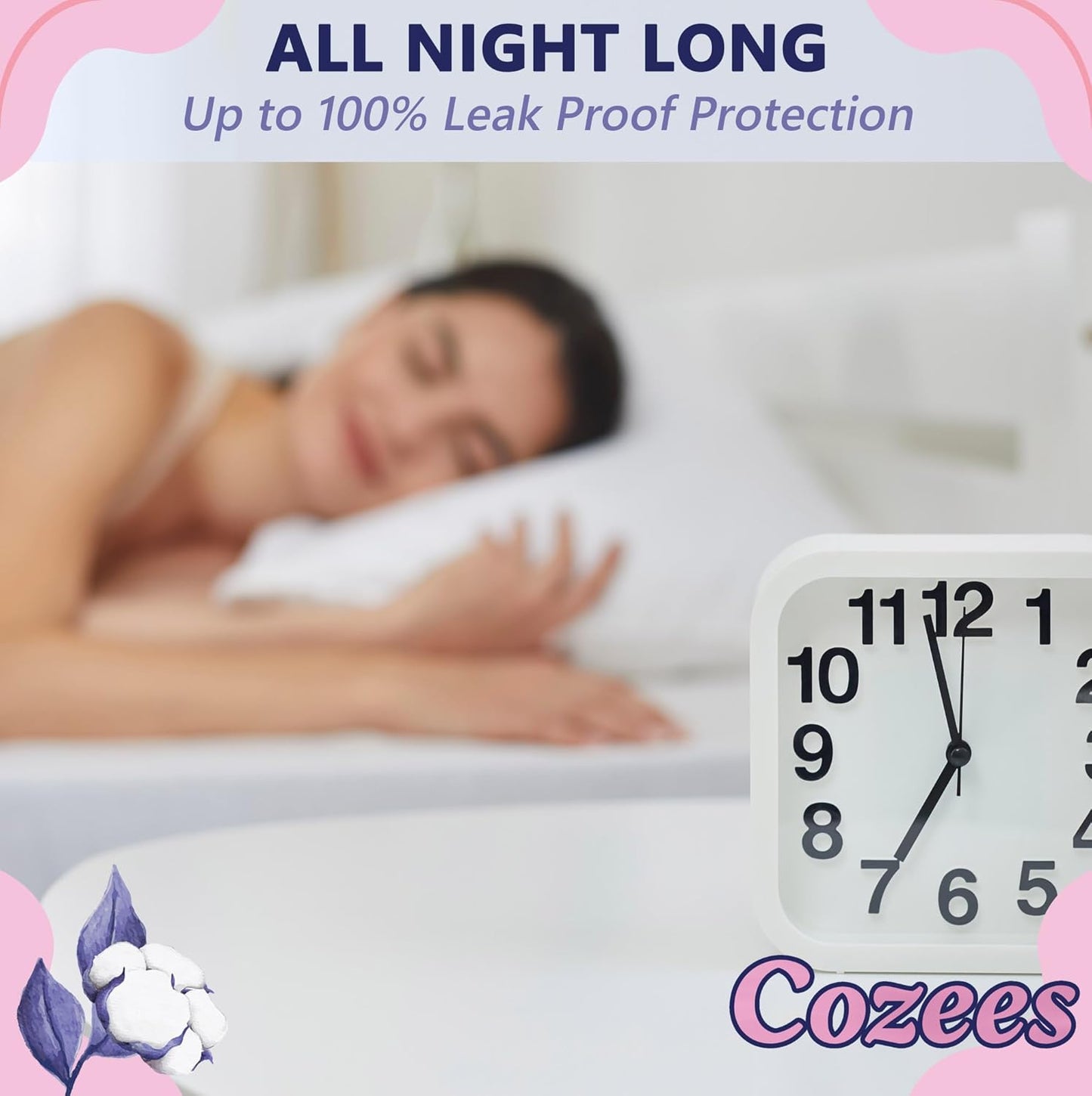 Cozees Disposable Period Underwear for Women, Menstrual and Postpartum High Absorbency, Cotton Covered Comfort, Made in USA (9 Count, Small/Medium)