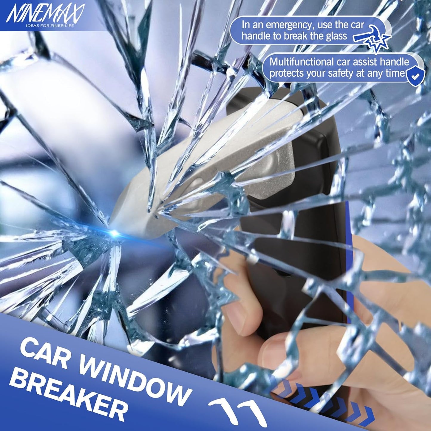 NINEMAX Car Door Handle for Elderly Car Handle Assist Support, Auto Grab Handles, Portable Car Door Cane for Seniors, Handicap (2 pcs)