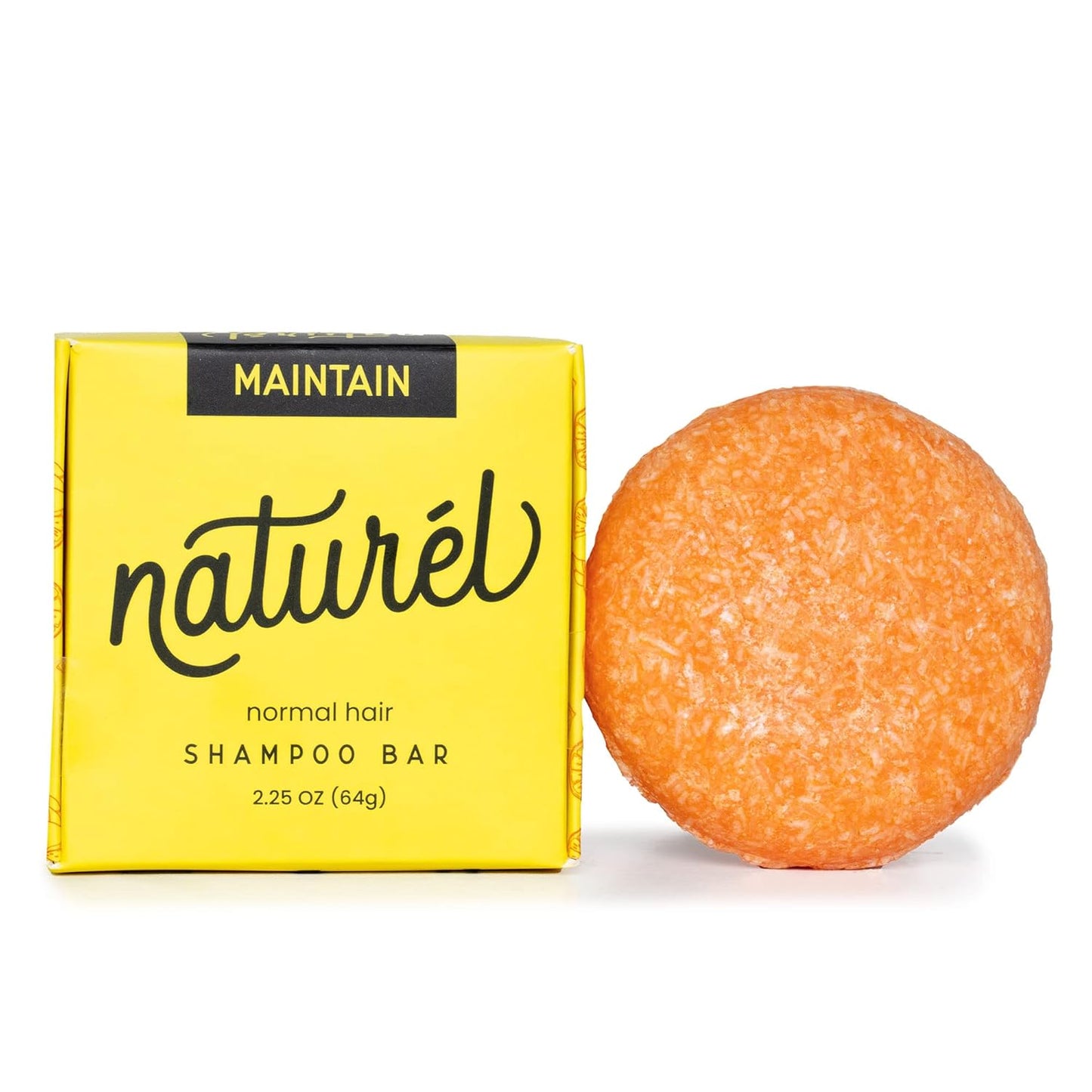Naturel Maintain Shampoo Bar with Castor Oil and Grapefruit Oil for Hair Growth and Shine, Vegan, Zero Waste, Cruelty Free, Made in USA