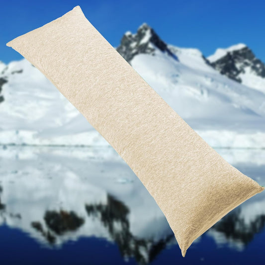 HOMFINE Cooling Pillow Cases Body Size - Double Side Q-Max 0.439 Cooling Fiber for Pillow Protector, Breathable Cold Pillow Cover for Hot Sleeper Night Sweat, Hidden Zipper, 1 Pack (20"x54", Beige)