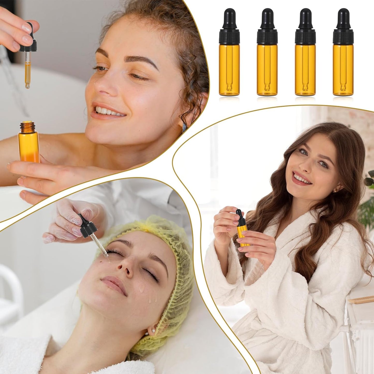 5ml Glass Dropper Bottles, 100 Pcs Amber Bottles with Black Caps, Leakproof Essential Oil Containers for DIY Perfume, Travel Liquids, Aromatherapy, Lab Sample & Hair Oil Storage