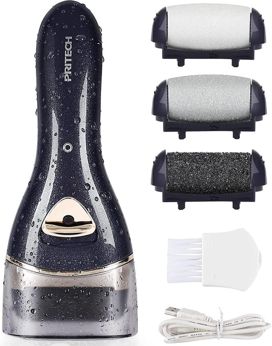 Electric Foot Callus Removers, Portable Electronic Foot File Pedicure Tools, Electric Callus Remover Kit, Professional Pedi Feet Care for Dead, Hard Cracked Dry Skin (Black)