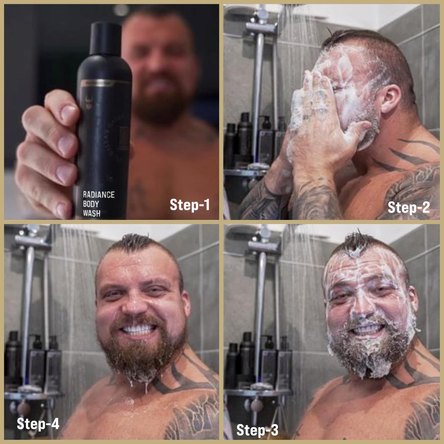 The Beard Struggle Men's Body Wash Valhalla's Gates - Gold Collection - Skin Cleaning Agent - Natural Body Wash - Shower Gel Liquid Soap - 240 mL / 8 US. fl. oz.