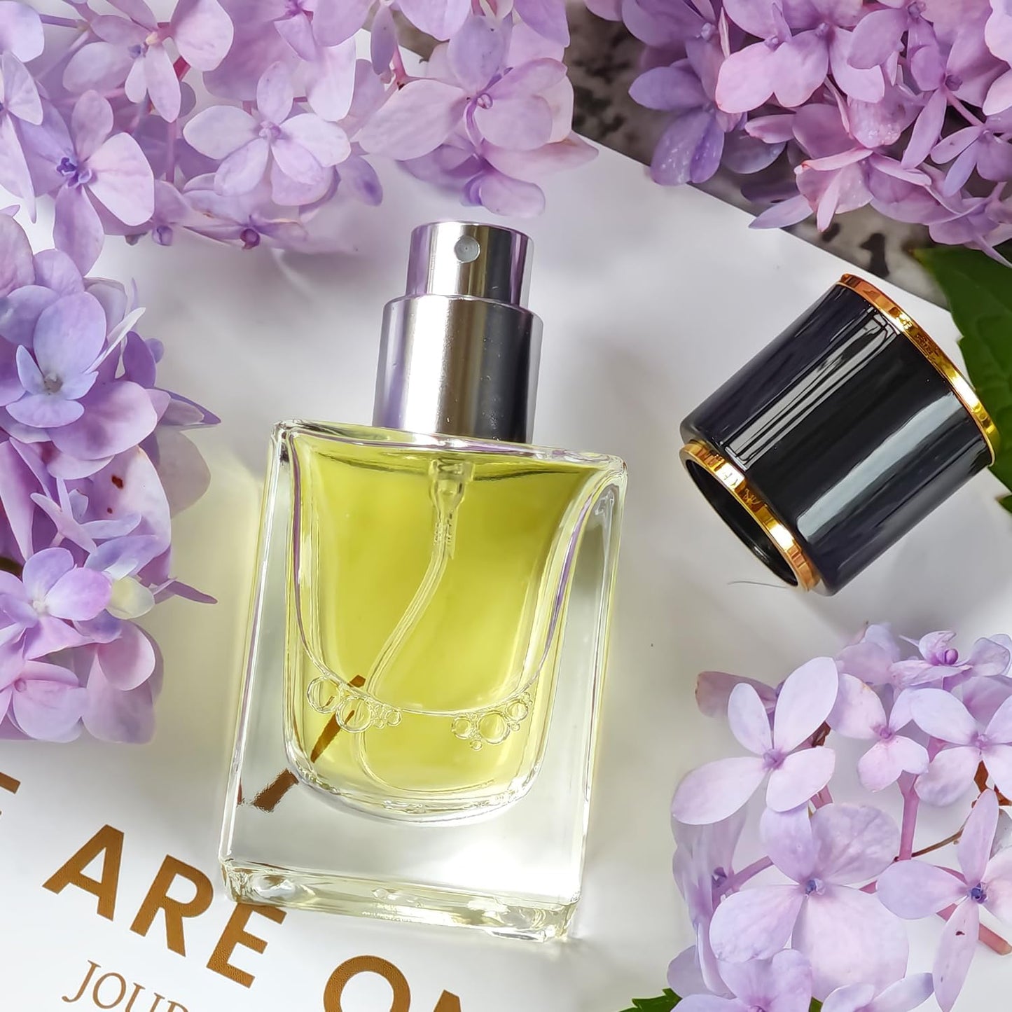 2 Pack 30ml/1 Oz Glass Spray Bottle Perfume Atomizer,Empty Travel Refillable Perfume Spray Bottle with 3 Kinds of Dispenser (Black Cap, 30ml)