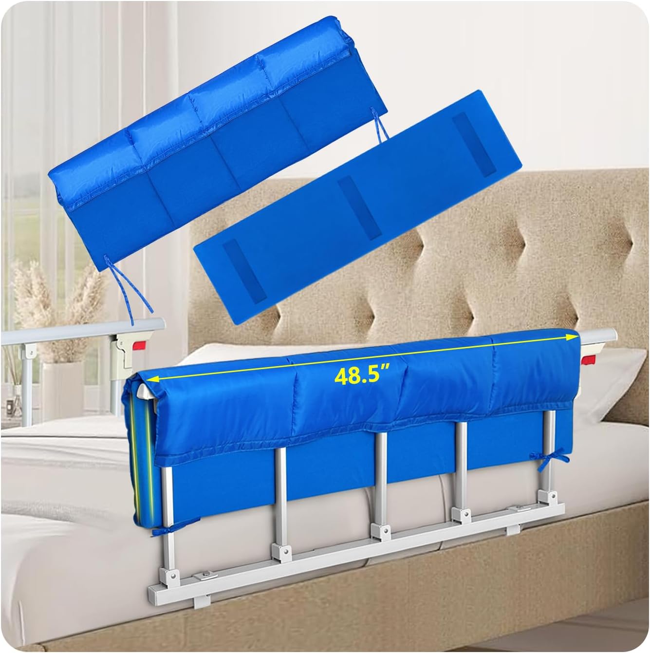 Bed Rail Pads, Hospital Bed Rail Covers, Bed Bumpers Adults Padding, Bed Side Rails Padded, Bed Railing Foam Pads, Bed Rail Cover for Elderly Safety