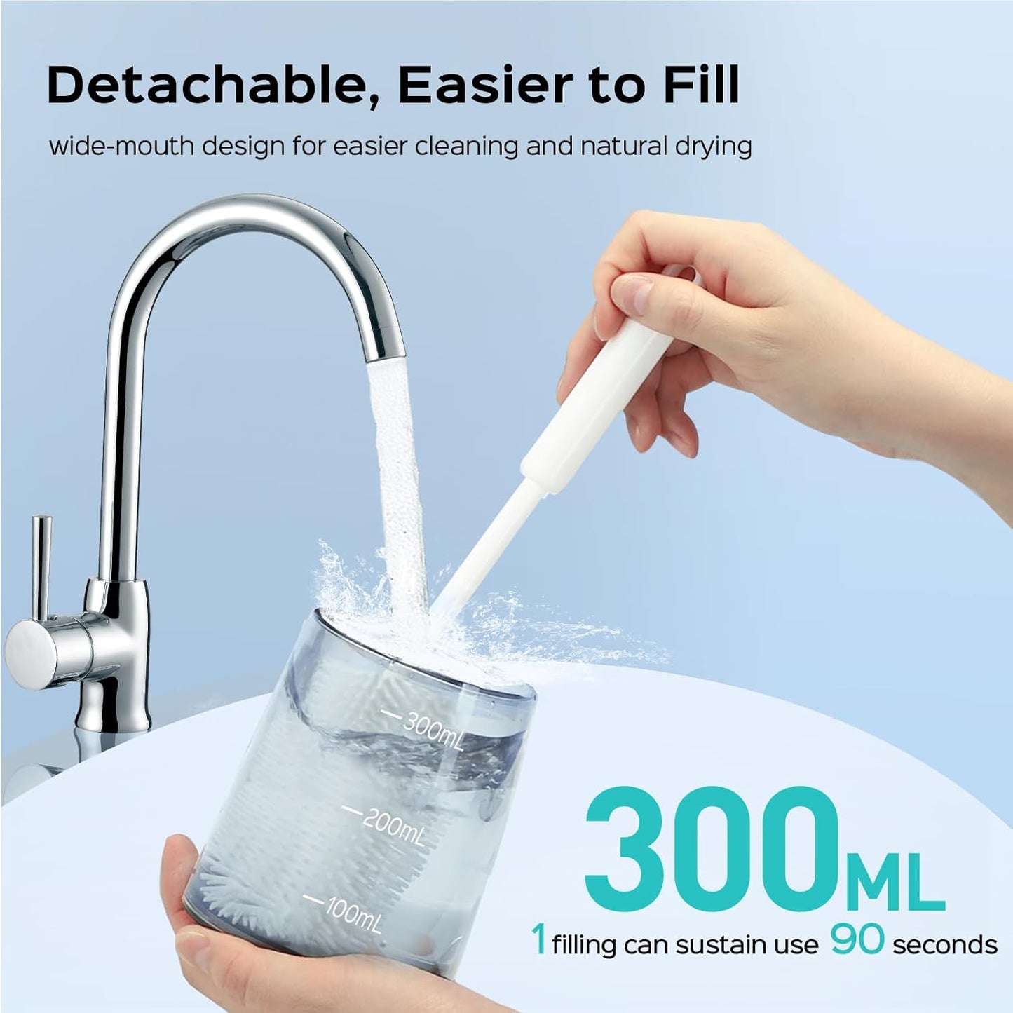 COSLUS Water Dental Flosser Pick for Teeth: 4 Modes Cordless Portable 300ML Larger Tank Water Teeth Cleaner IPX7 Waterproof Flossing Cleaning Picks for Home Travel Black C30(FC5360)