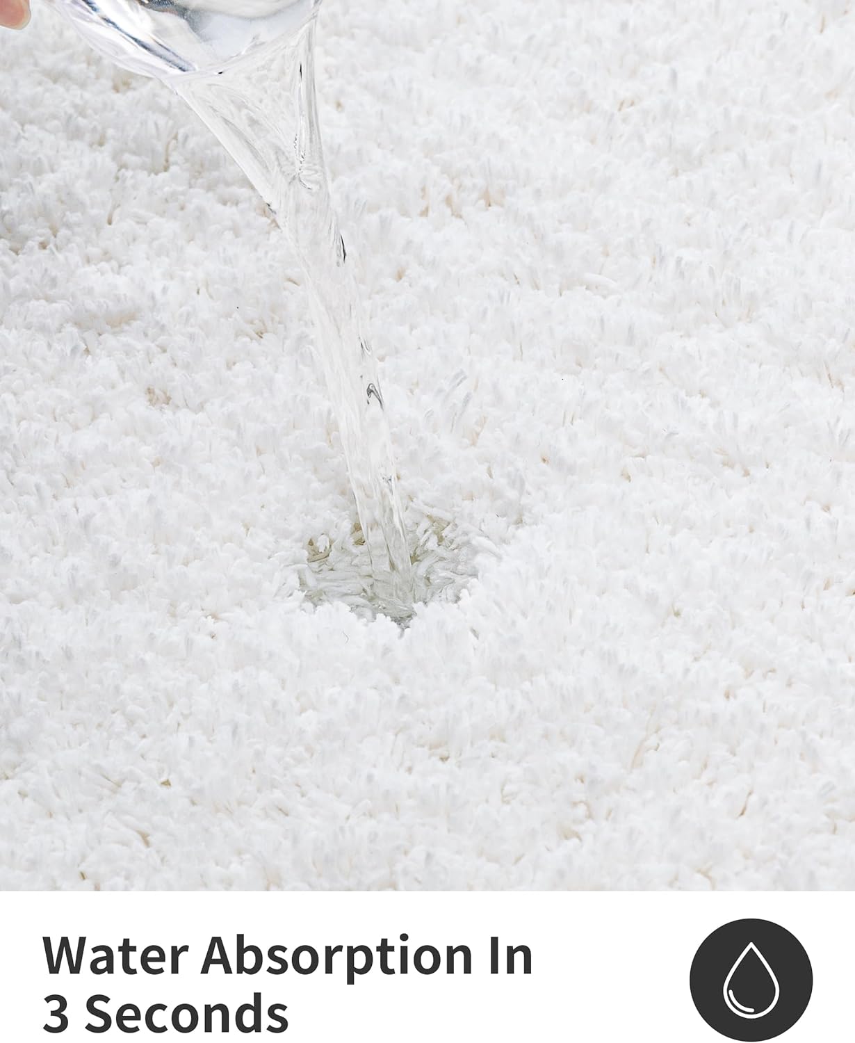 ILANGO White Bathroom Rugs 60" × 24" Non Slip & Super Absorbent Extra Thick Soft, Washable Bath Carpet Runner for Floor, Microfiber Plush Shaggy Bath Mats with Rubber for Bedroom Bathtub Shower Room