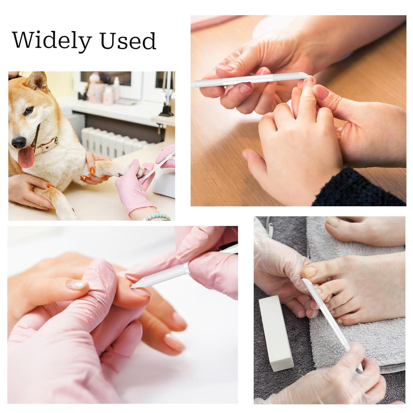 Glass Cuticle Pusher Set of 2 Cuticle Remover Tool Glass Nail Cuticle Trimmer Stick Double Sided Glass Manicure Sticks Angled Cuticle Filing Pusher