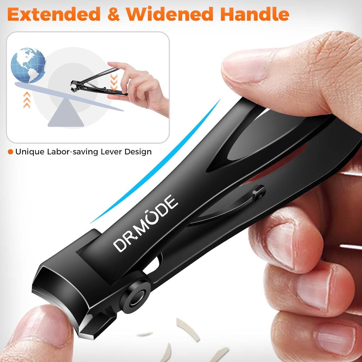 Toenail Clippers for Thick Toenails for Seniors, DRMODE Upgrade Slanted Curved Nail Clippers for Men Thick Ingrown Nails with Wide Opening, Heavy Duty Fingernail Toenail Clipper Cutter Trimmer