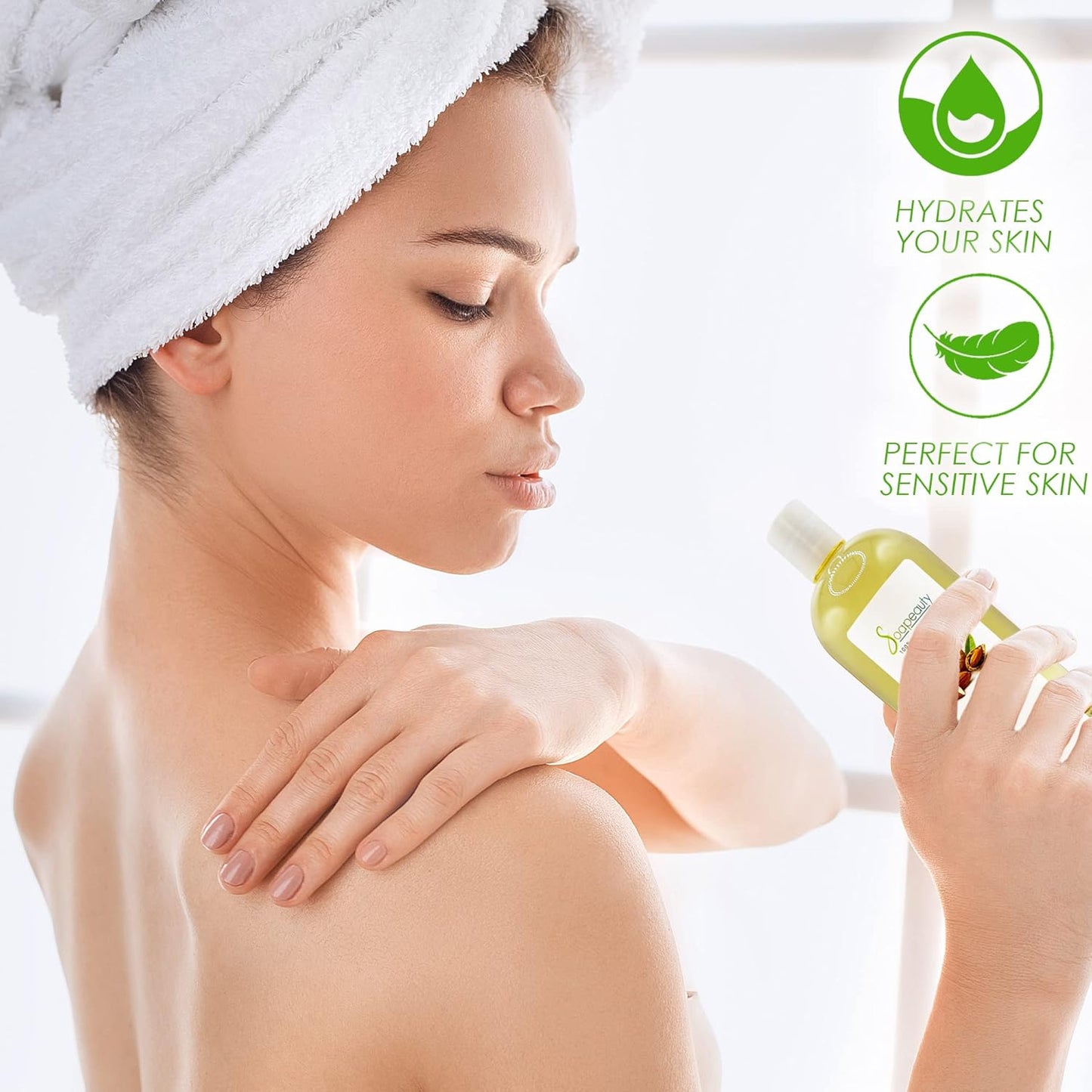 Soapeauty Sweet Almond Oil Cold Pressed Refined | 100% Pure Sweet Almond Oil Available in Bulk | Carrier for Essential Oils, Almond Oil for Skin, Face, and Hair, Soap Making | 48 fl oz (3 * 16 fl oz)